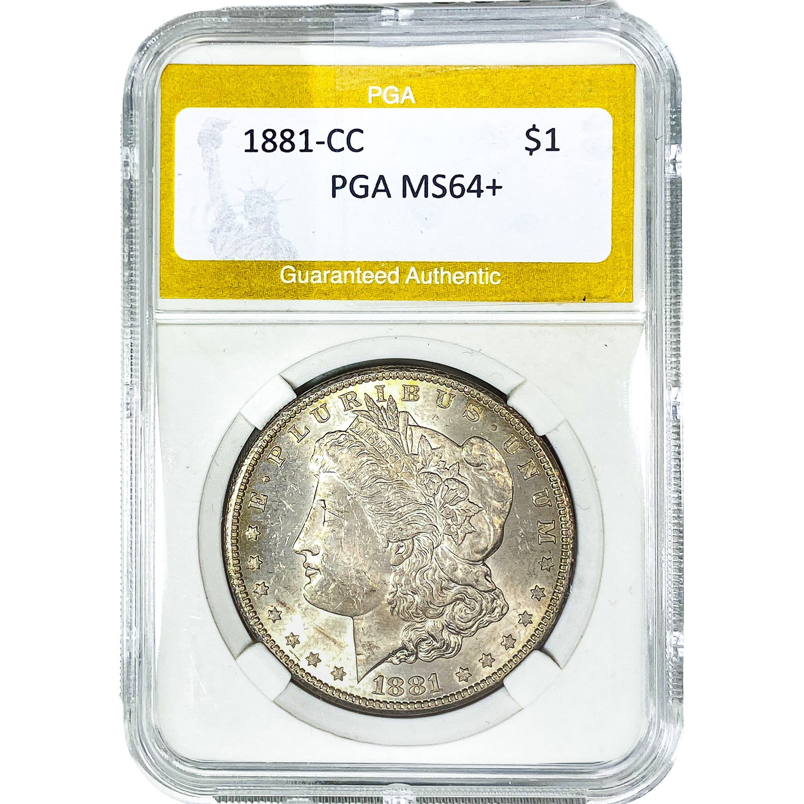 1881-CC Morgan Silver Dollar PGA MS64+: 1881-CC Morgan Silver Dollar PGA MS64+