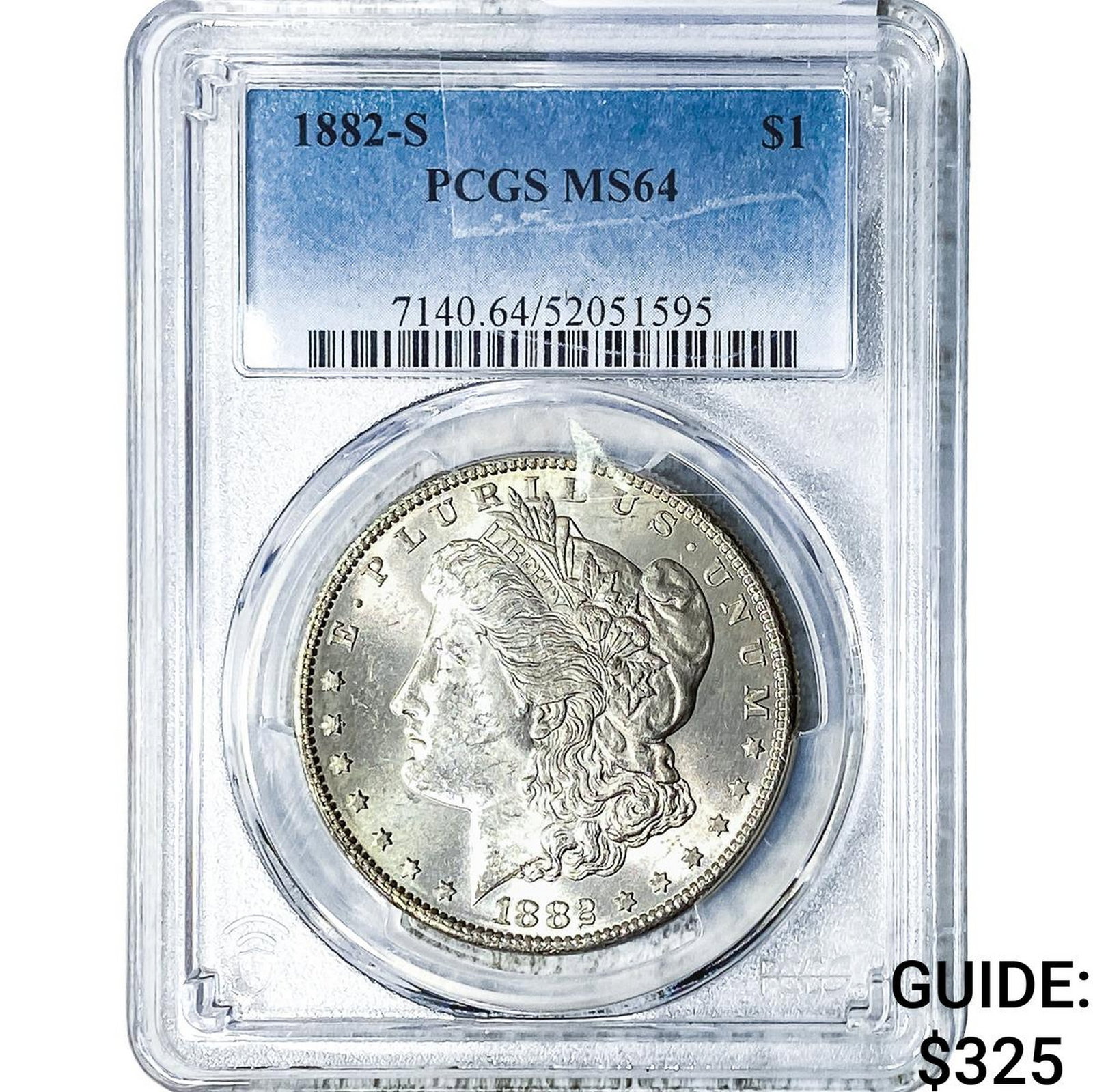 1882-S Morgan Silver Dollar PCGS MS64: 1882-S Morgan Silver Dollar PCGS MS64