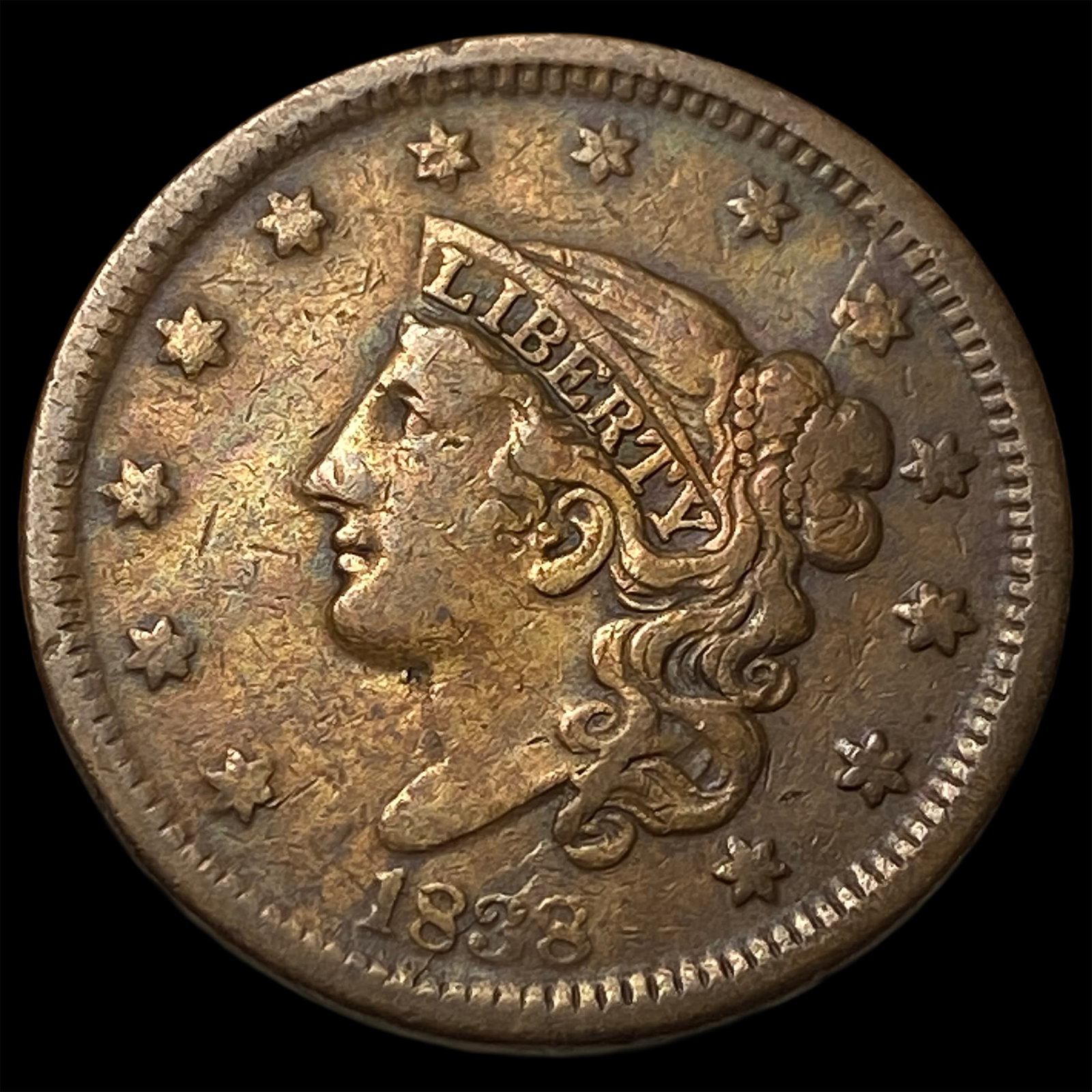 1838 Coronet Head Large Cent NEARLY UNCIRCULATED: 1838 Coronet Head Large Cent NEARLY UNCIRCULATED
