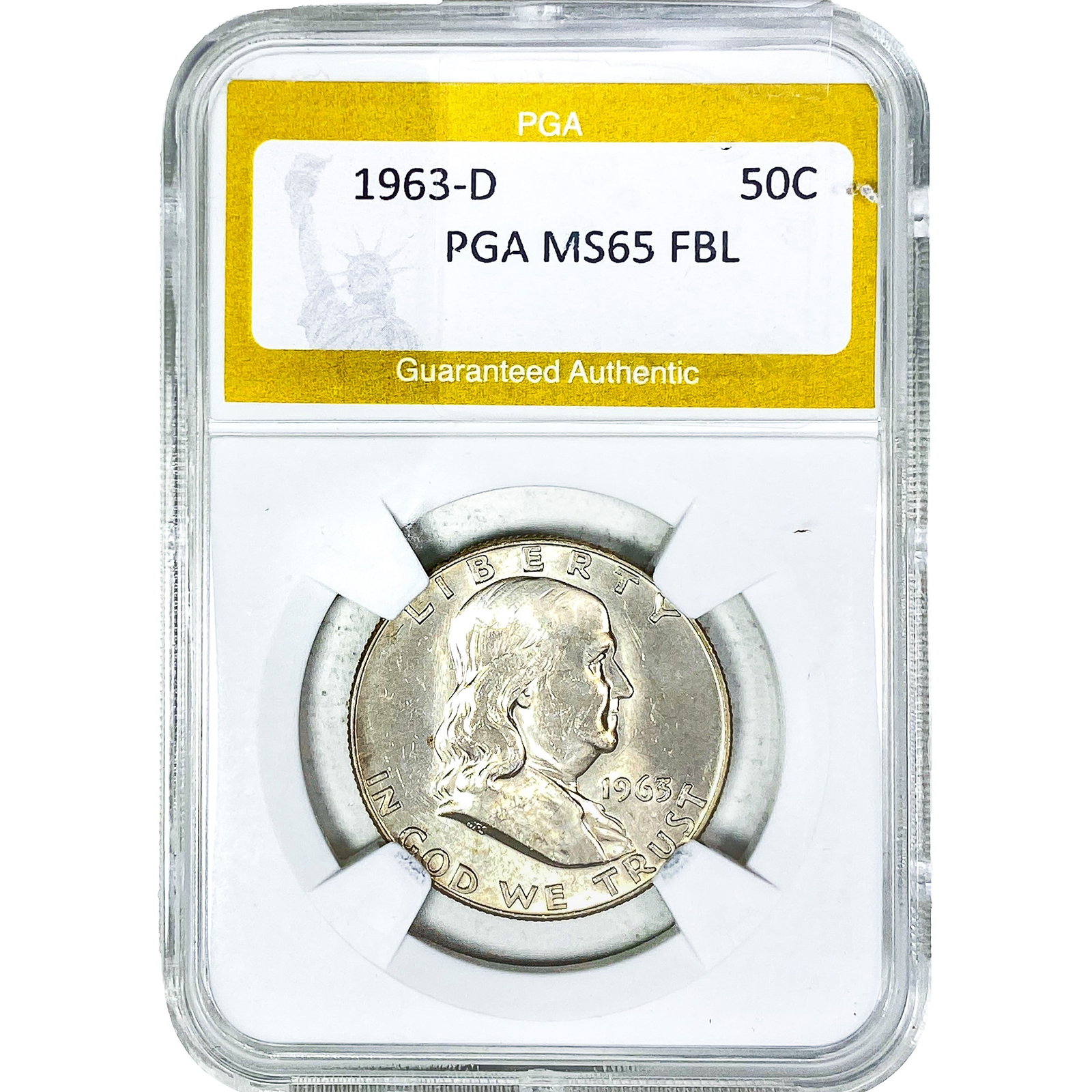 1963-D Franklin Half Dollar PGA MS65 FBL (1 of 2)