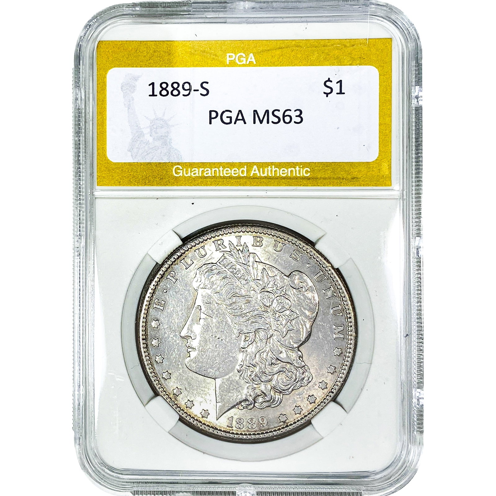 1889-S Morgan Silver Dollar PGA MS63: 1889-S Morgan Silver Dollar PGA MS63