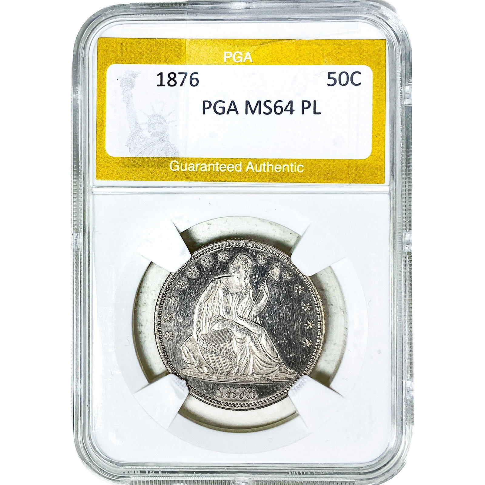1876 Seated Liberty Half Dollar PGA MS64 PL (1 of 2)