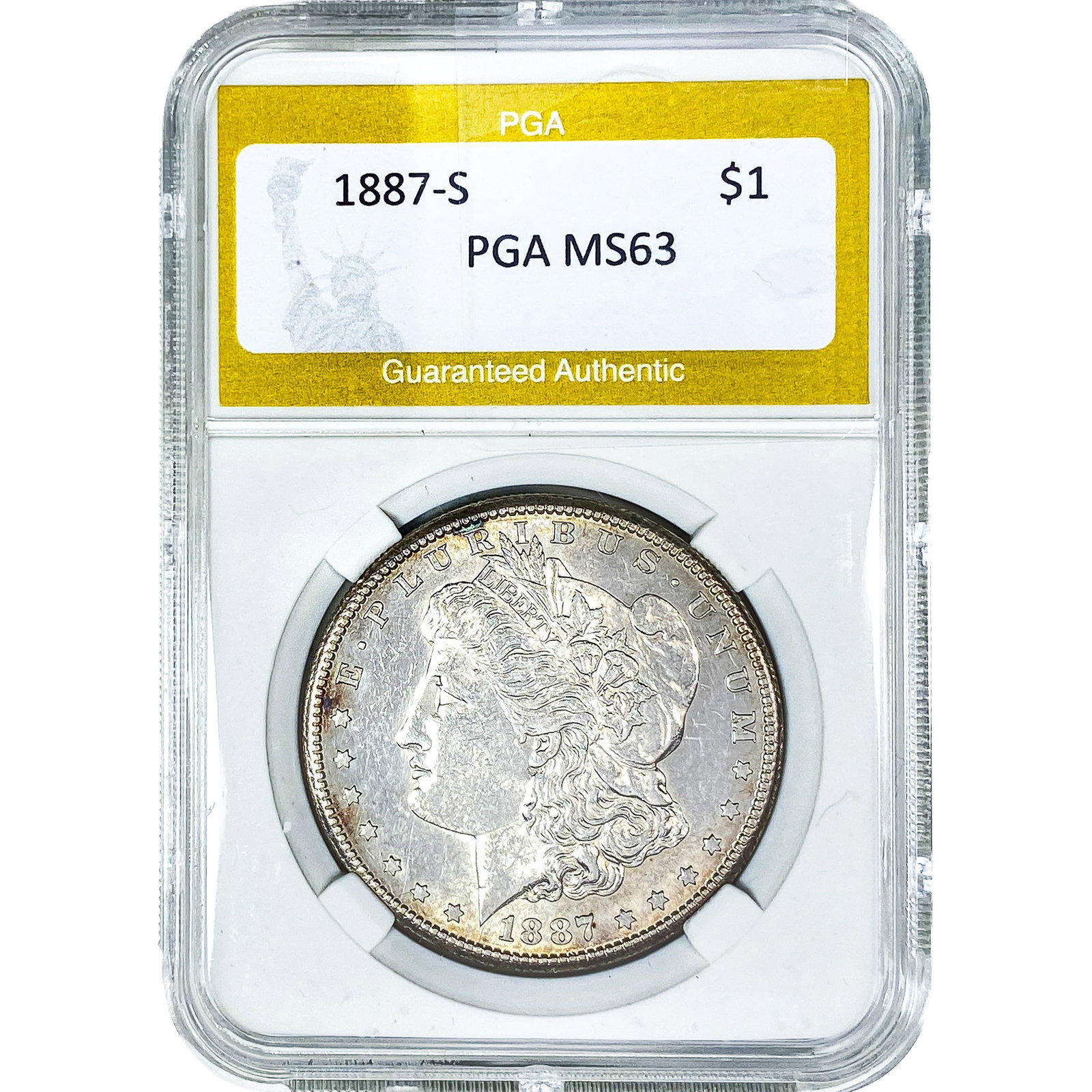 1887-S Morgan Silver Dollar PGA MS63: 1887-S Morgan Silver Dollar PGA MS63