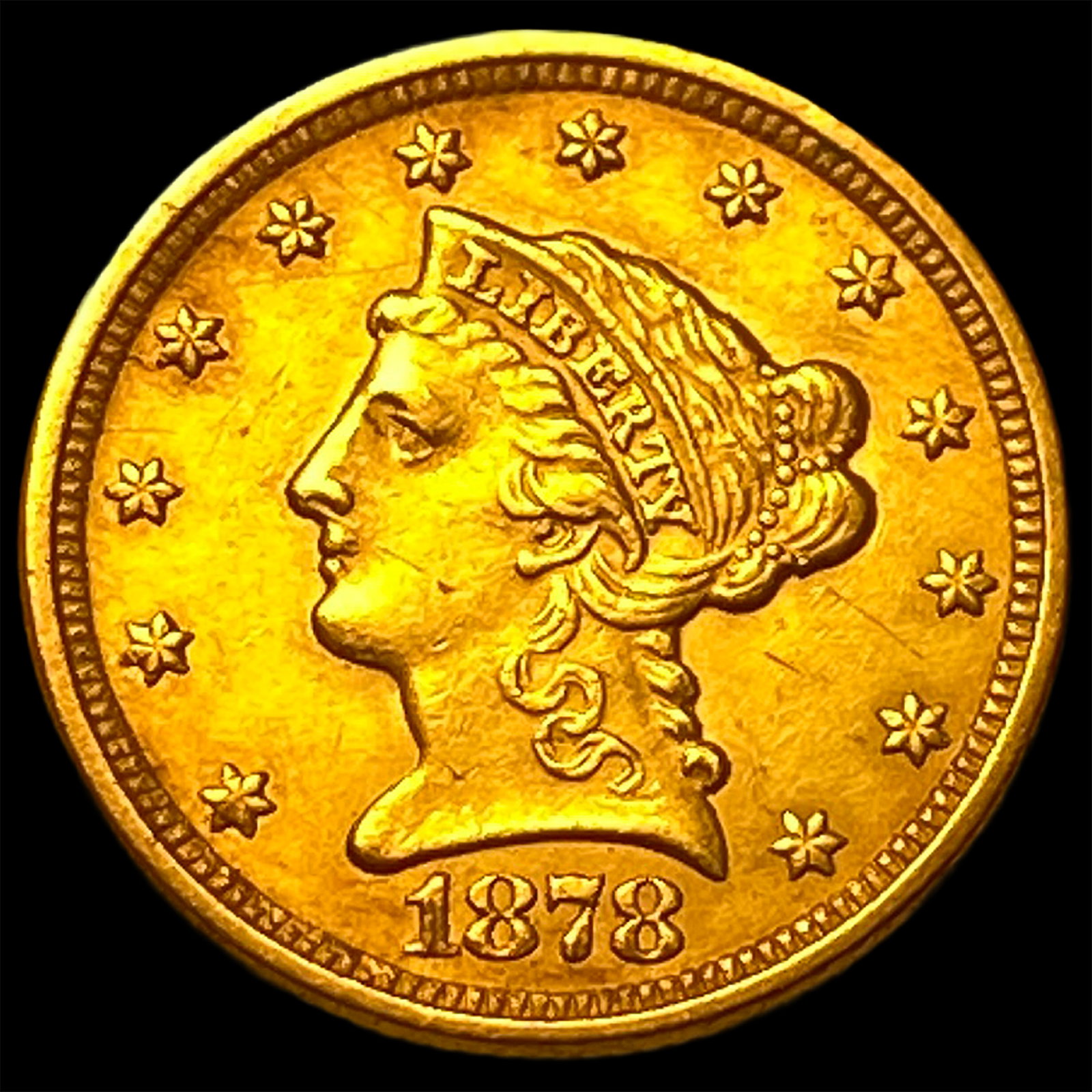 1878 Liberty Head Quarter Eagle $2.50 Gold CLOSELY UNCIRCULATED: 1878 Liberty Head Quarter Eagle $2.50 Gold CLOSELY UNCIRCULATED