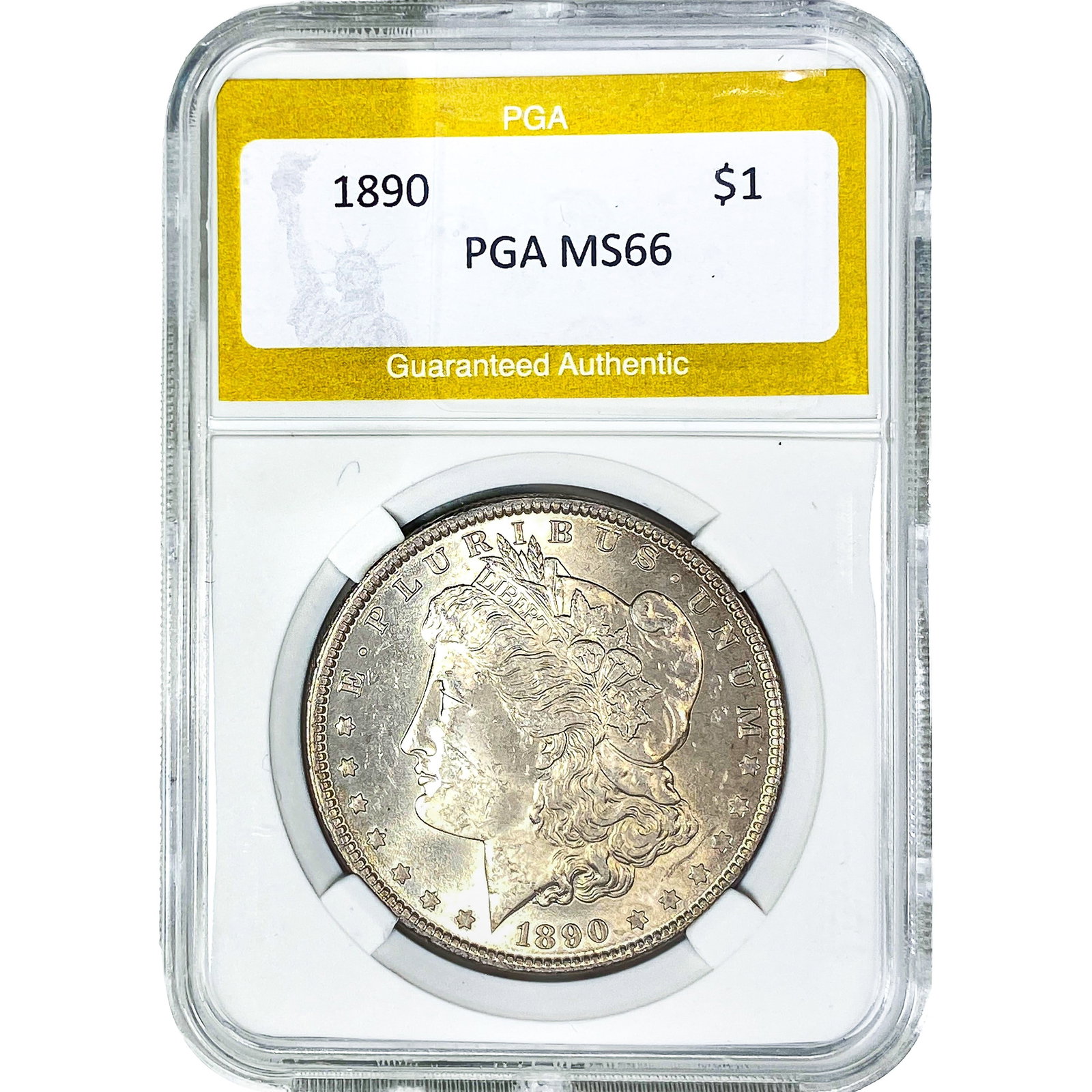 1890 Morgan Silver Dollar PGA MS66: 1890 Morgan Silver Dollar PGA MS66