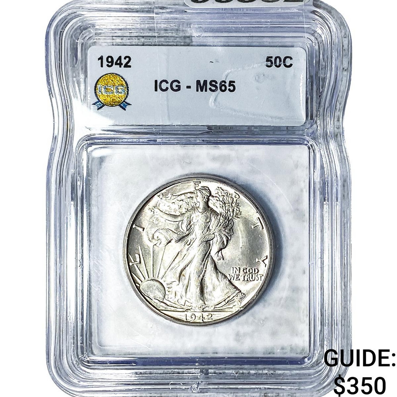 1942 Walking Liberty Half Dollar ICG MS65: 1942 Walking Liberty Half Dollar ICG MS65