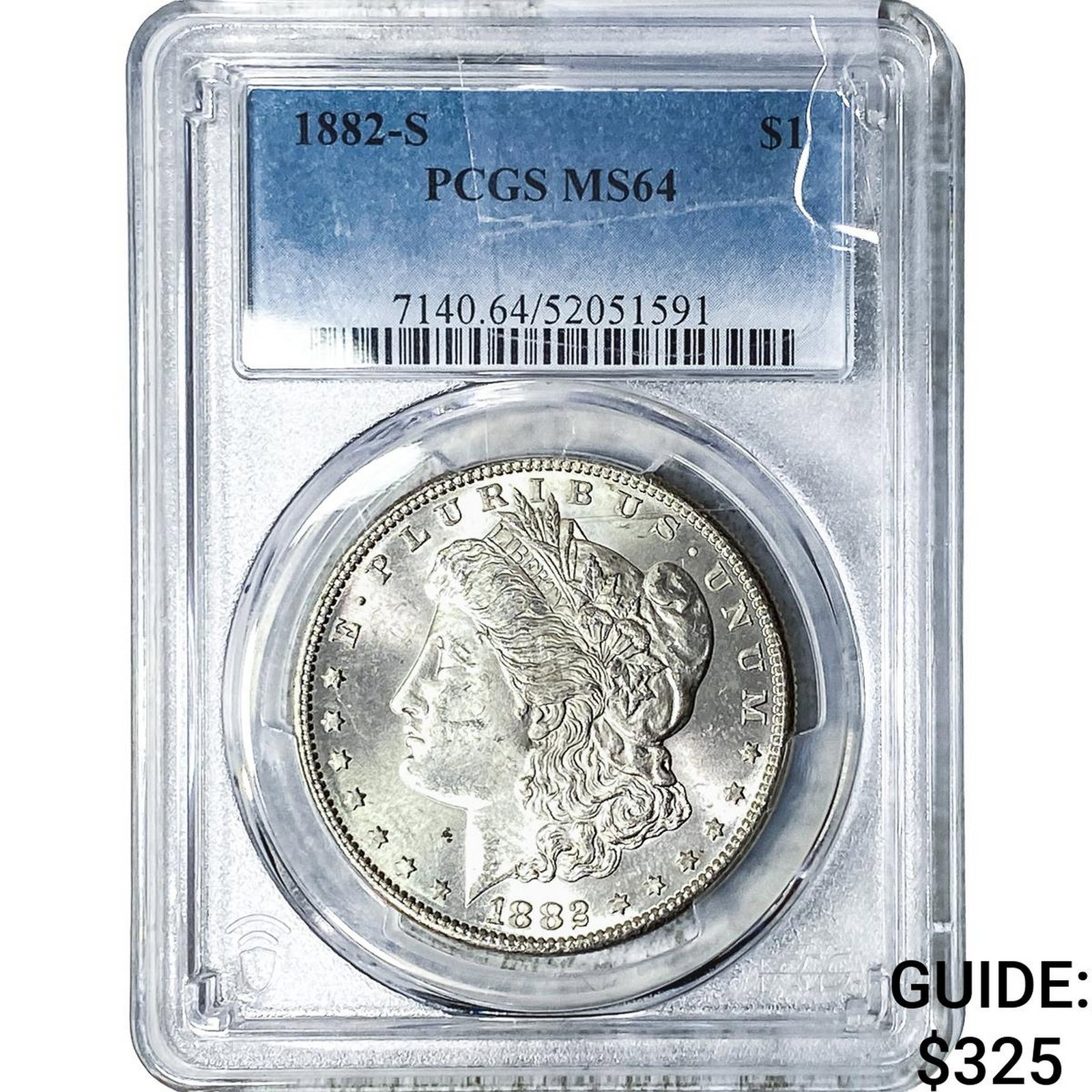 1882-S Morgan Silver Dollar PCGS MS64: 1882-S Morgan Silver Dollar PCGS MS64