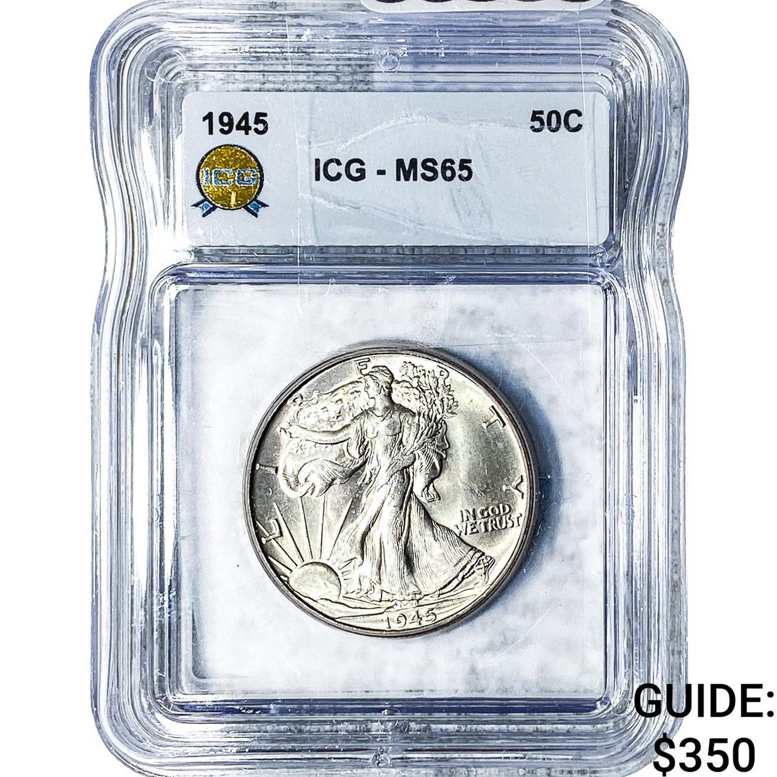 1945 Walking Liberty Half Dollar ICG MS65: 1945 Walking Liberty Half Dollar ICG MS65
