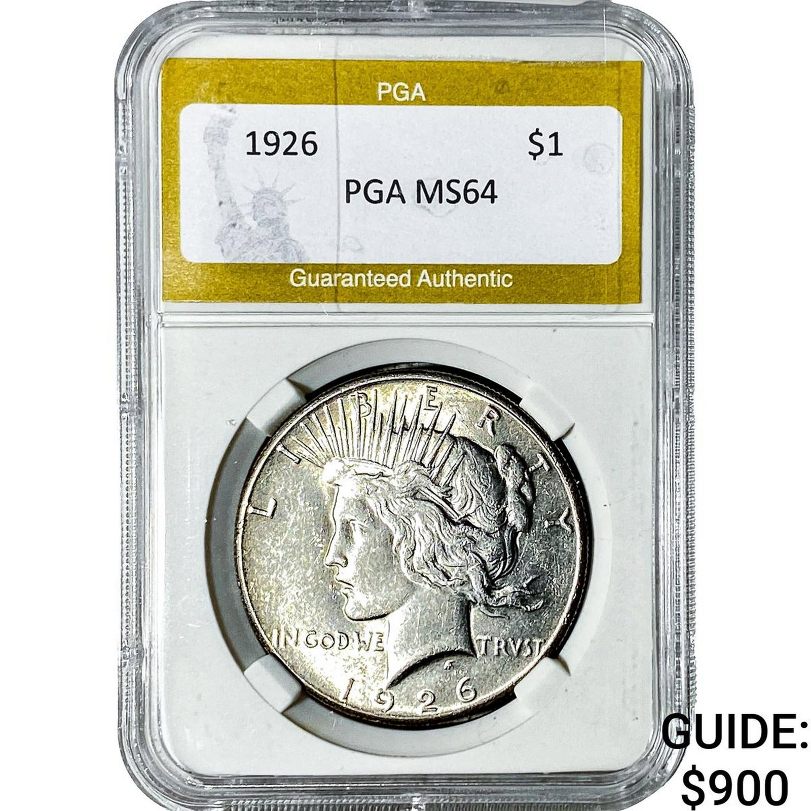 1926 Silver Peace Dollar PGA MS64: 1926 Silver Peace Dollar PGA MS64