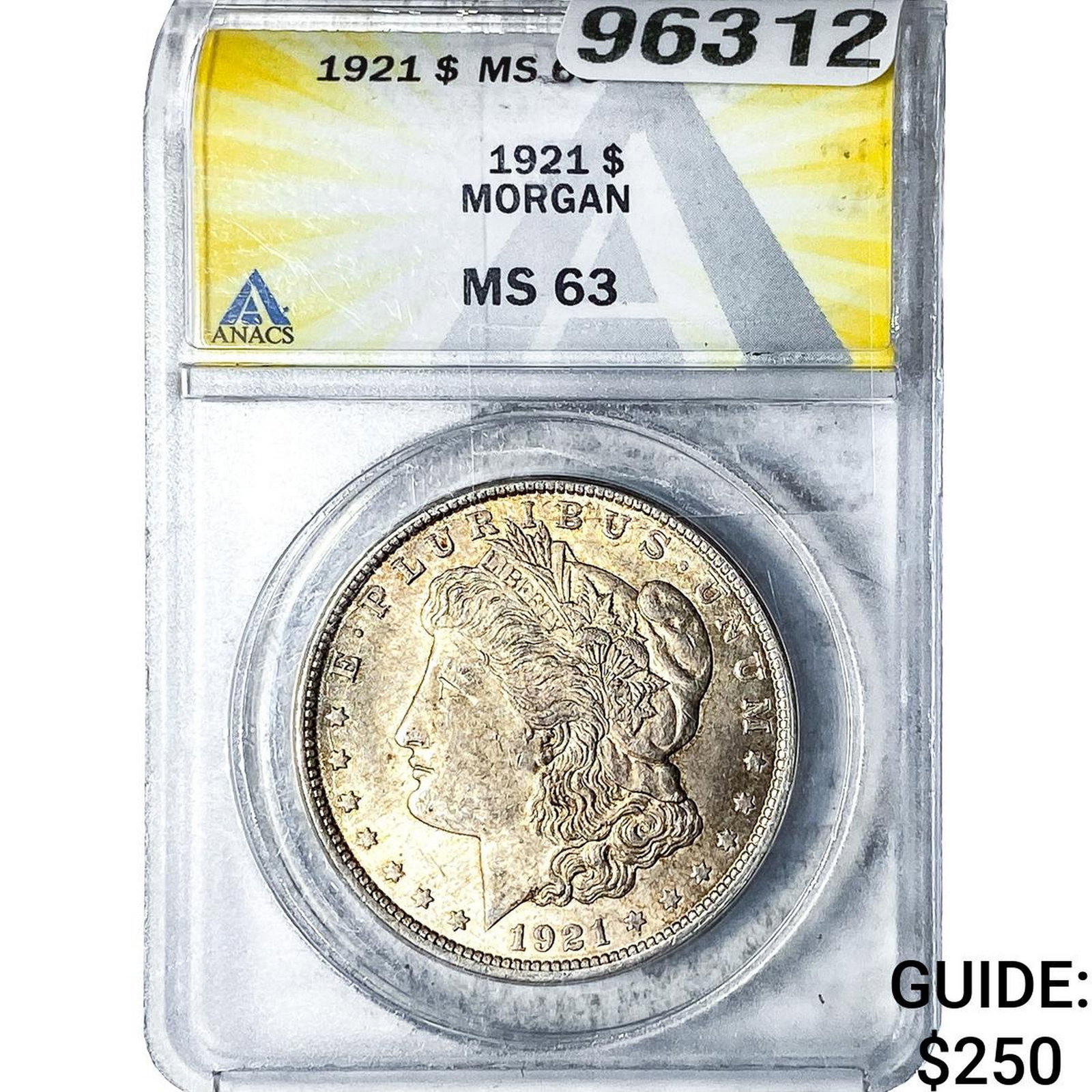 1921 Morgan Silver Dollar ANACS MS63: 1921 Morgan Silver Dollar ANACS MS63