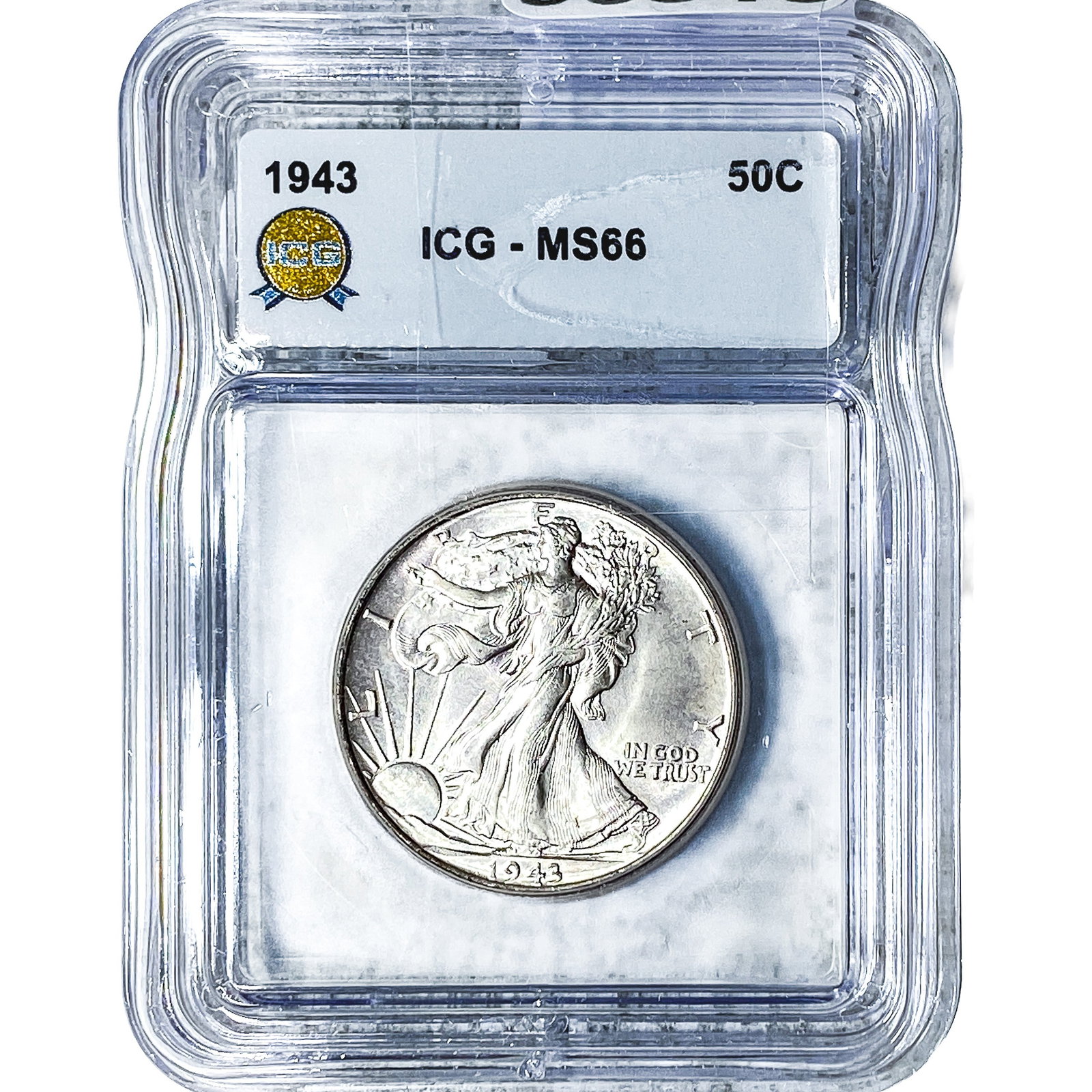 1943 Walking Liberty Half Dollar ICG MS66: 1943 Walking Liberty Half Dollar ICG MS66