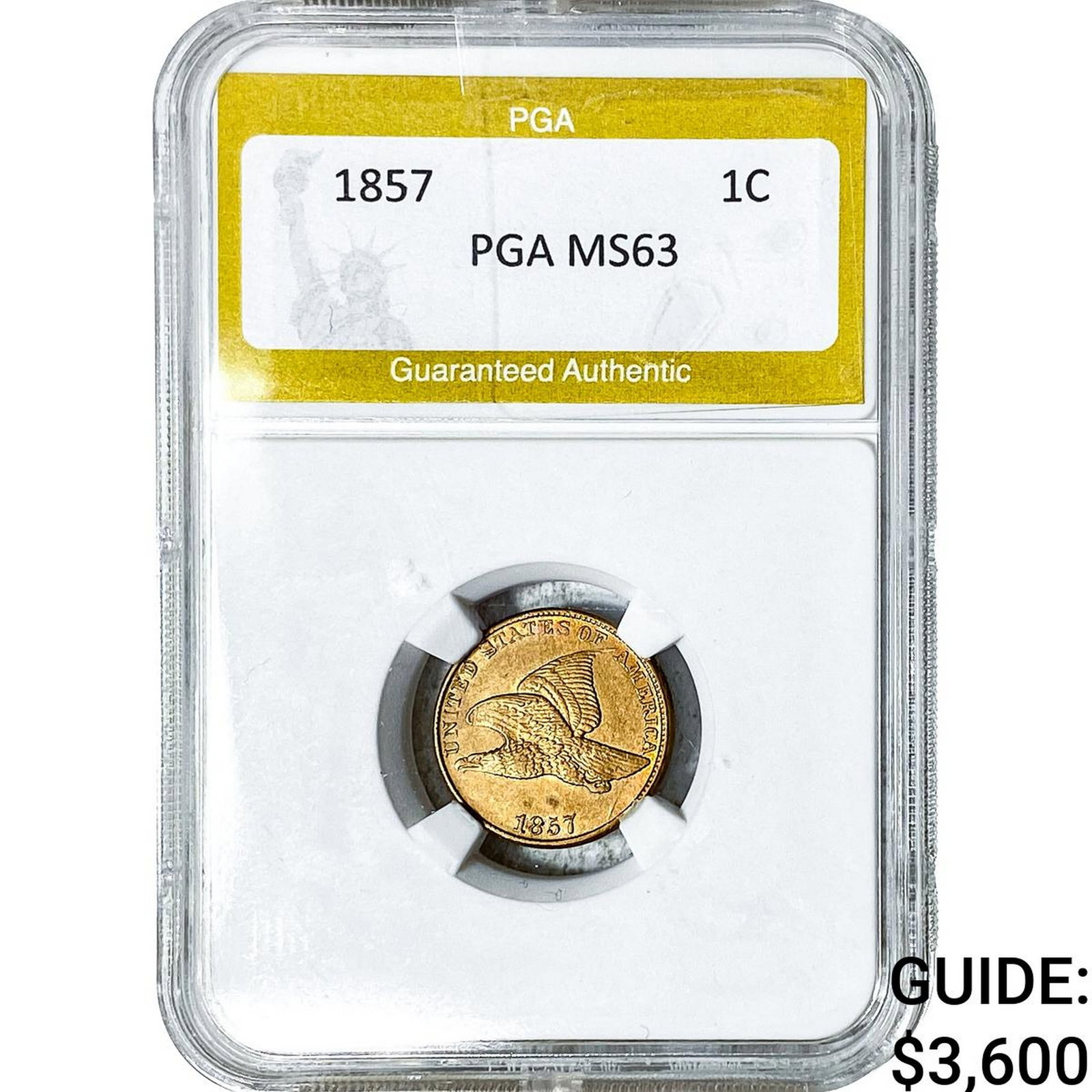 1857 Flying Eagle Cent PGA MS63: 1857 Flying Eagle Cent PGA MS63