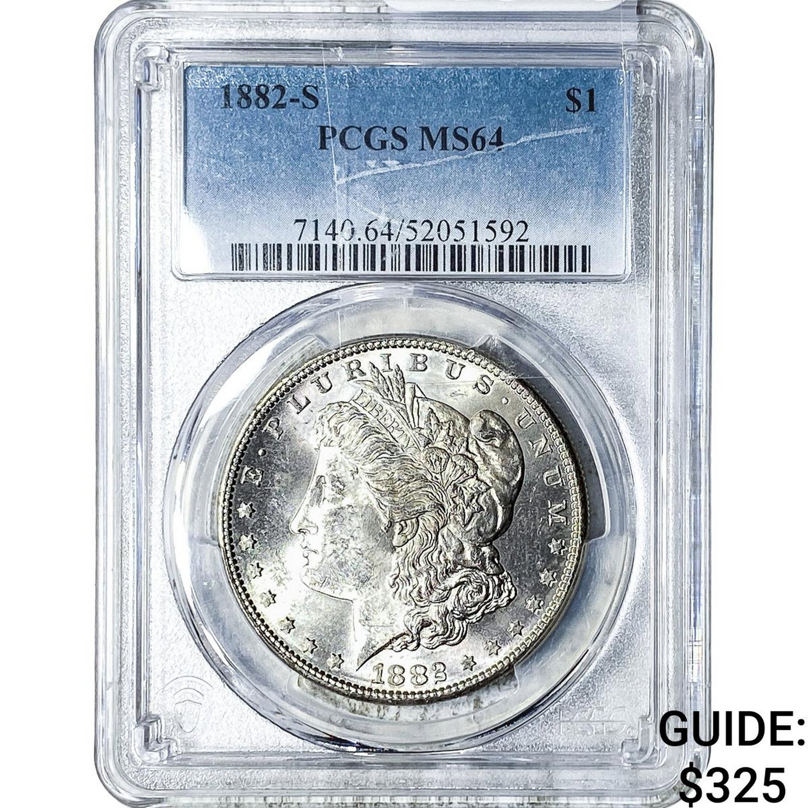 1882-S Morgan Silver Dollar PCGS MS64: 1882-S Morgan Silver Dollar PCGS MS64