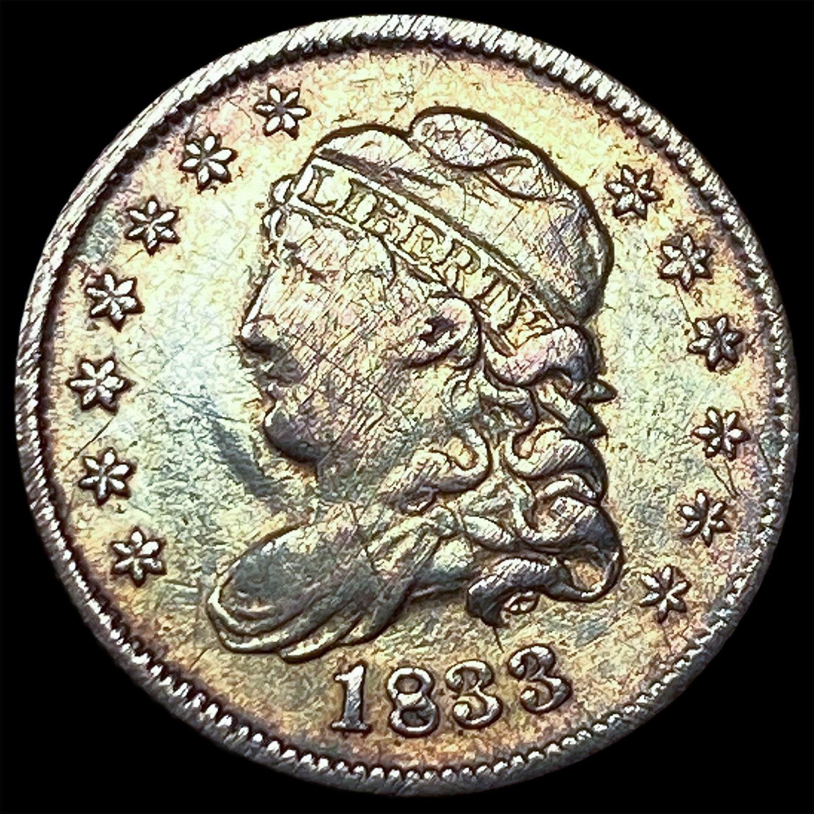 1833 Capped Bust Half Dime NEARLY UNCIRCULATED: 1833 Capped Bust Half Dime NEARLY UNCIRCULATED