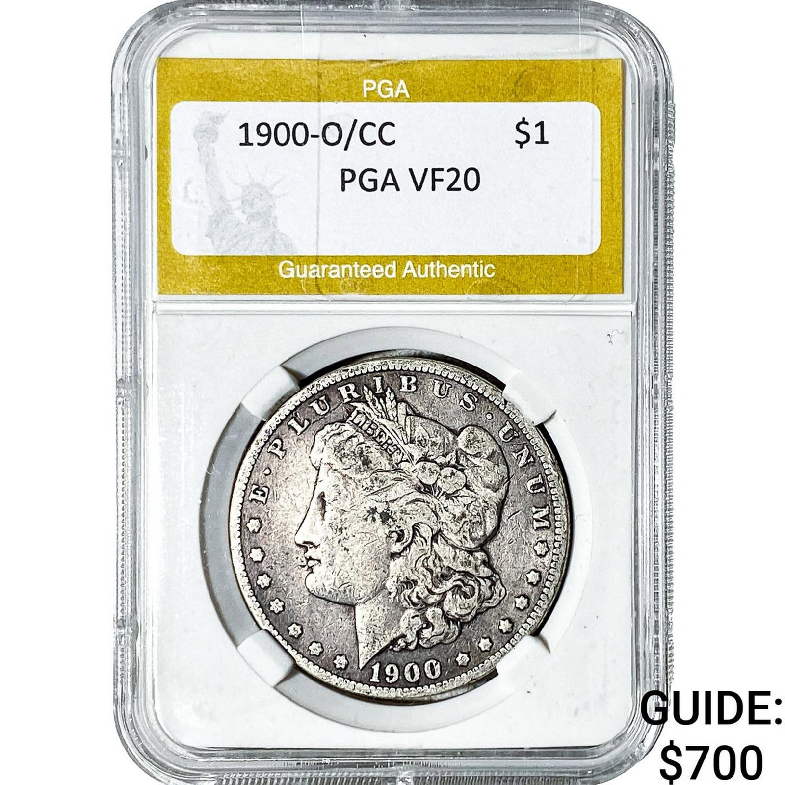 1900-O/CC Morgan Silver Dollar PGA VF20: 1900-O/CC Morgan Silver Dollar PGA VF20