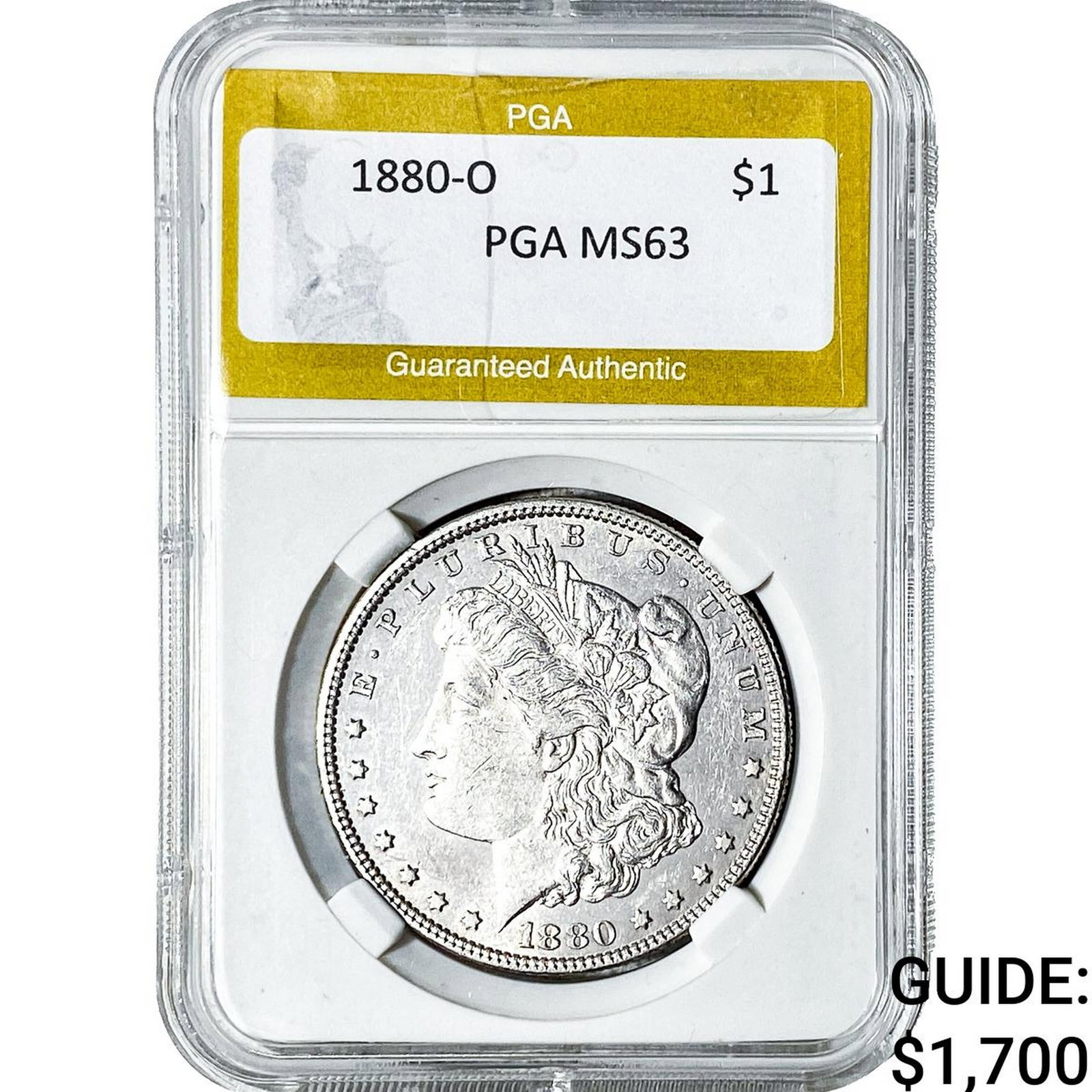 1880-O Morgan Silver Dollar PGA MS63: 1880-O Morgan Silver Dollar PGA MS63
