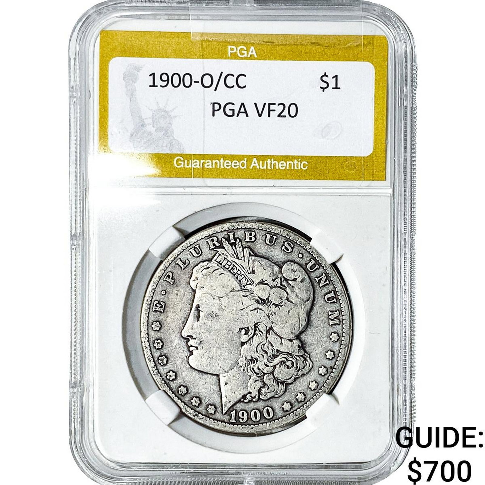 1900-O/CC Morgan Silver Dollar PGA VF20: 1900-O/CC Morgan Silver Dollar PGA VF20