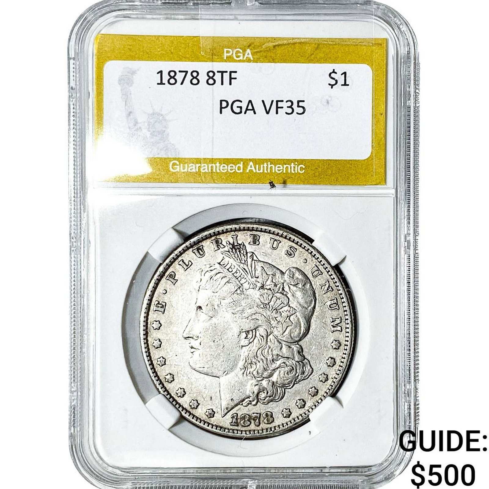 1878 8TF Morgan Silver Dollar PGA VF35: 1878 8TF Morgan Silver Dollar PGA VF35