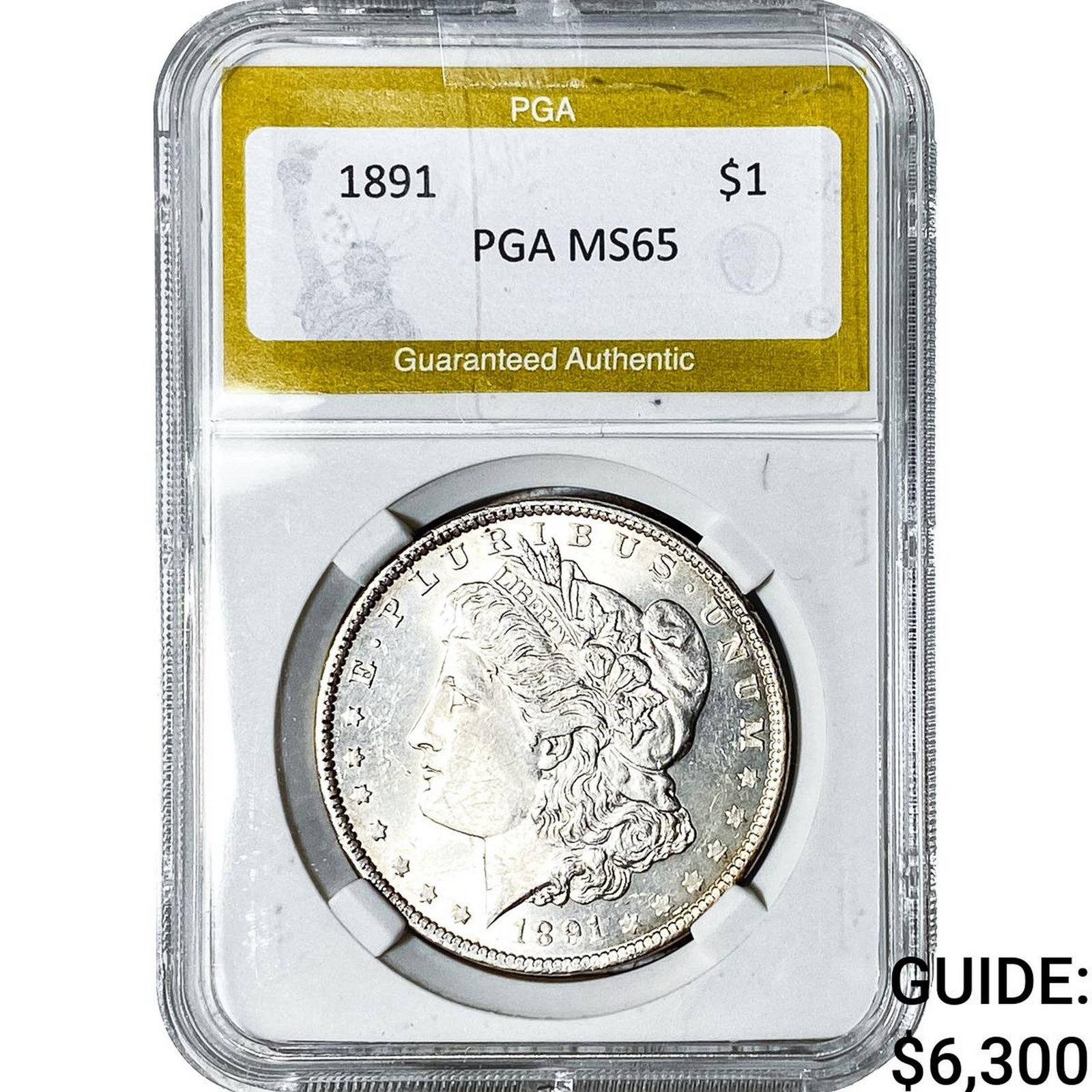 1891 Morgan Silver Dollar PGA MS65: 1891 Morgan Silver Dollar PGA MS65