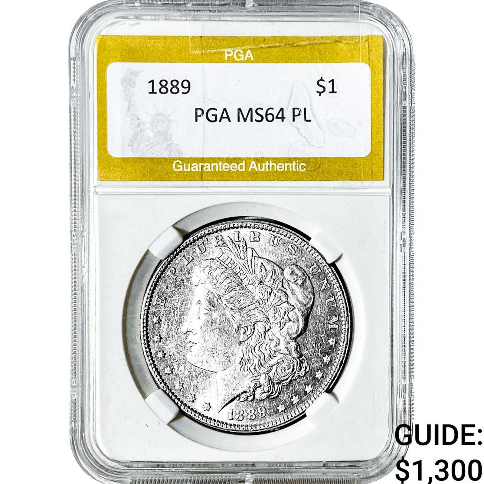 1889 Morgan Silver Dollar PGA MS64 PL: 1889 Morgan Silver Dollar PGA MS64 PL