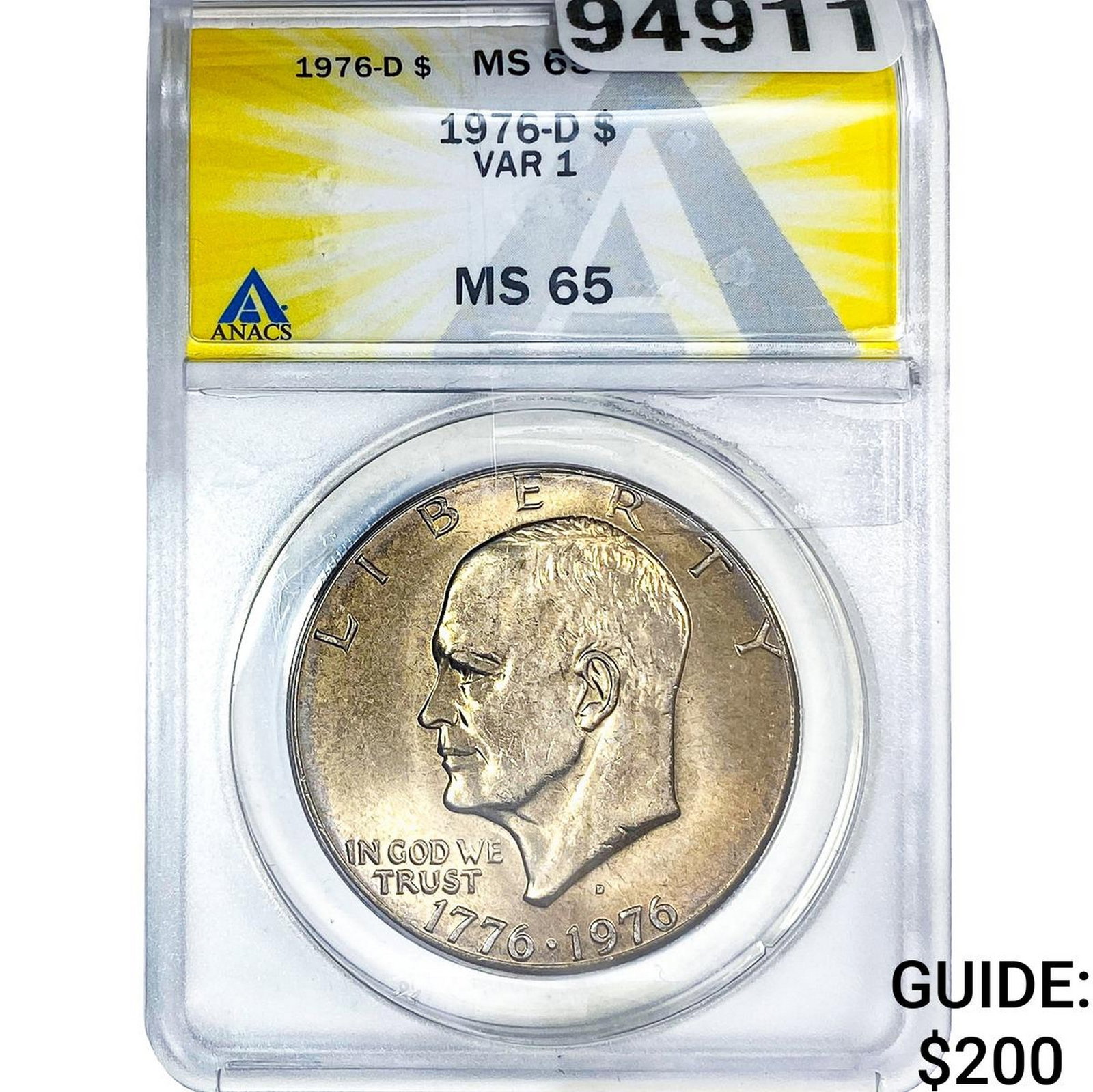 1976-D Eisenhower Dollar ANACS MS65 Var. 1 (1 of 2)