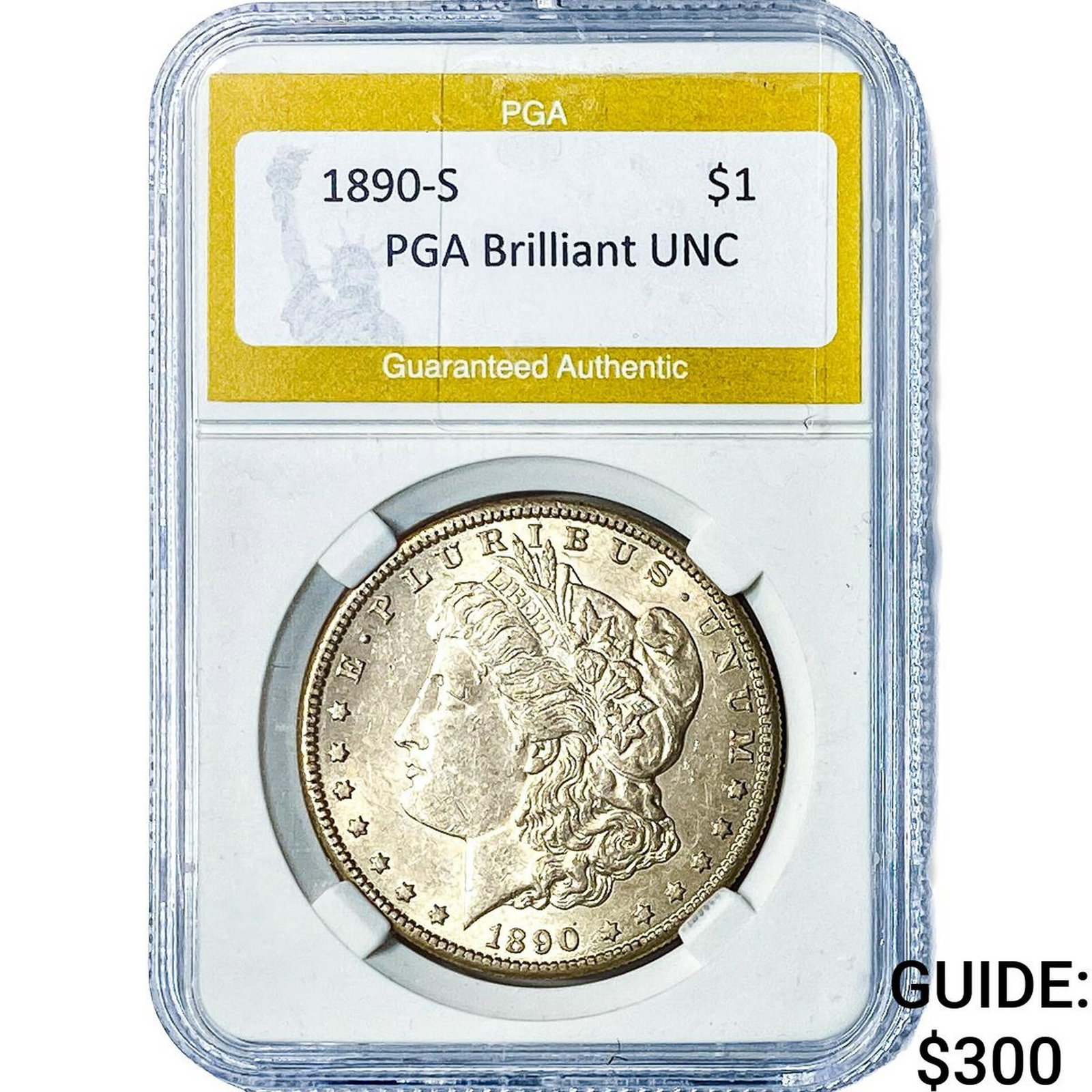1890-S Morgan Silver Dollar PGA Brilliant UNC: 1890-S Morgan Silver Dollar PGA Brilliant UNC