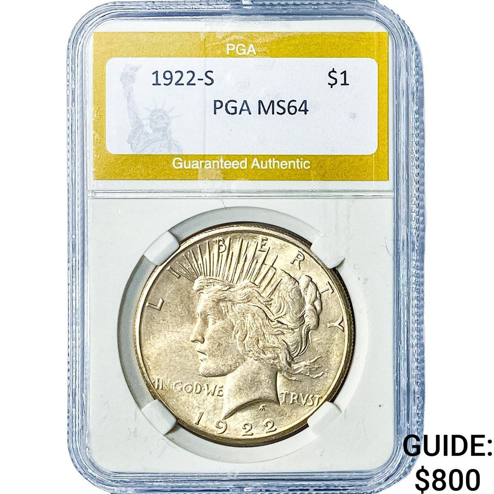 1922-S Silver Peace Dollar PGA MS64 (1 of 2)