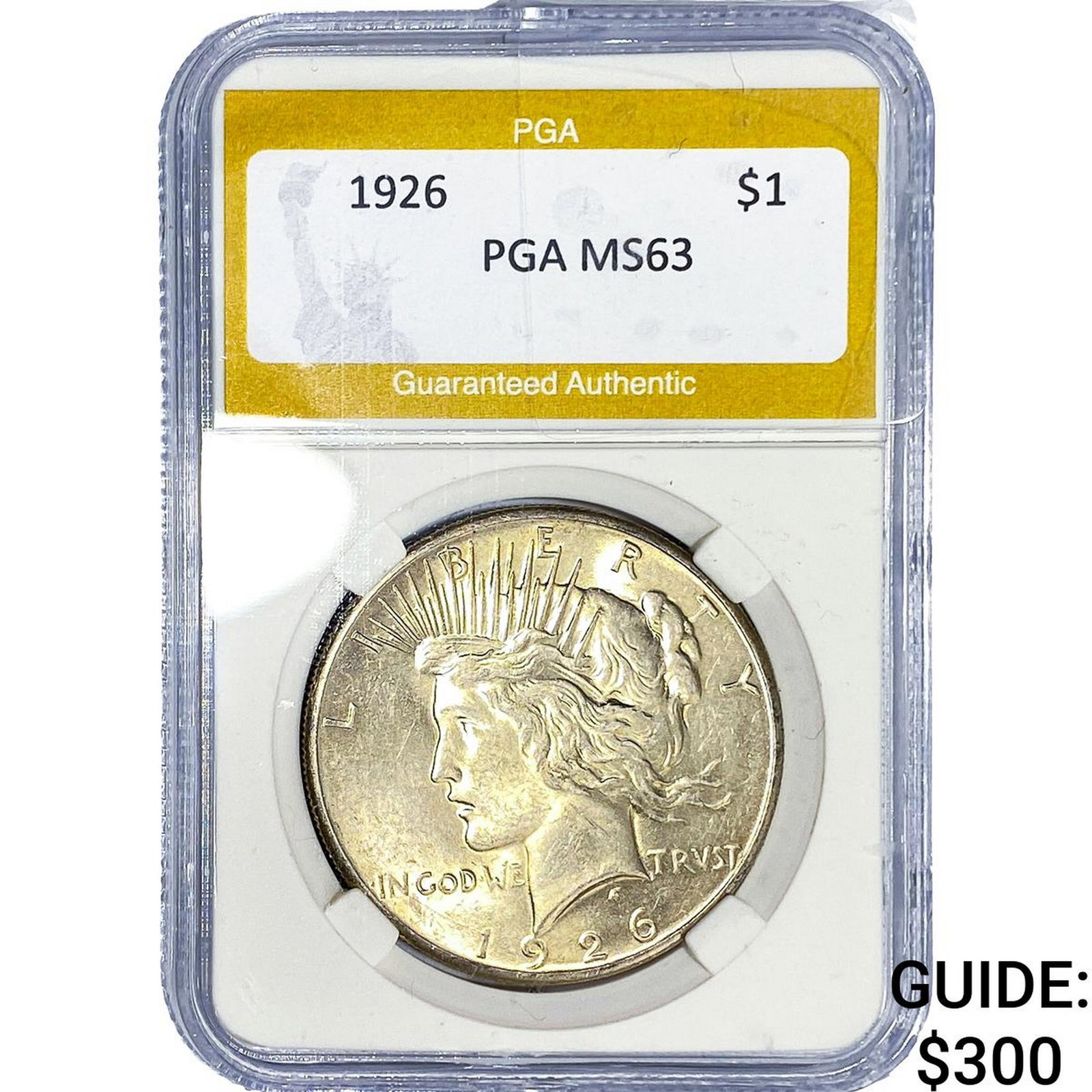 1926 Silver Peace Dollar PGA MS63: 1926 Silver Peace Dollar PGA MS63