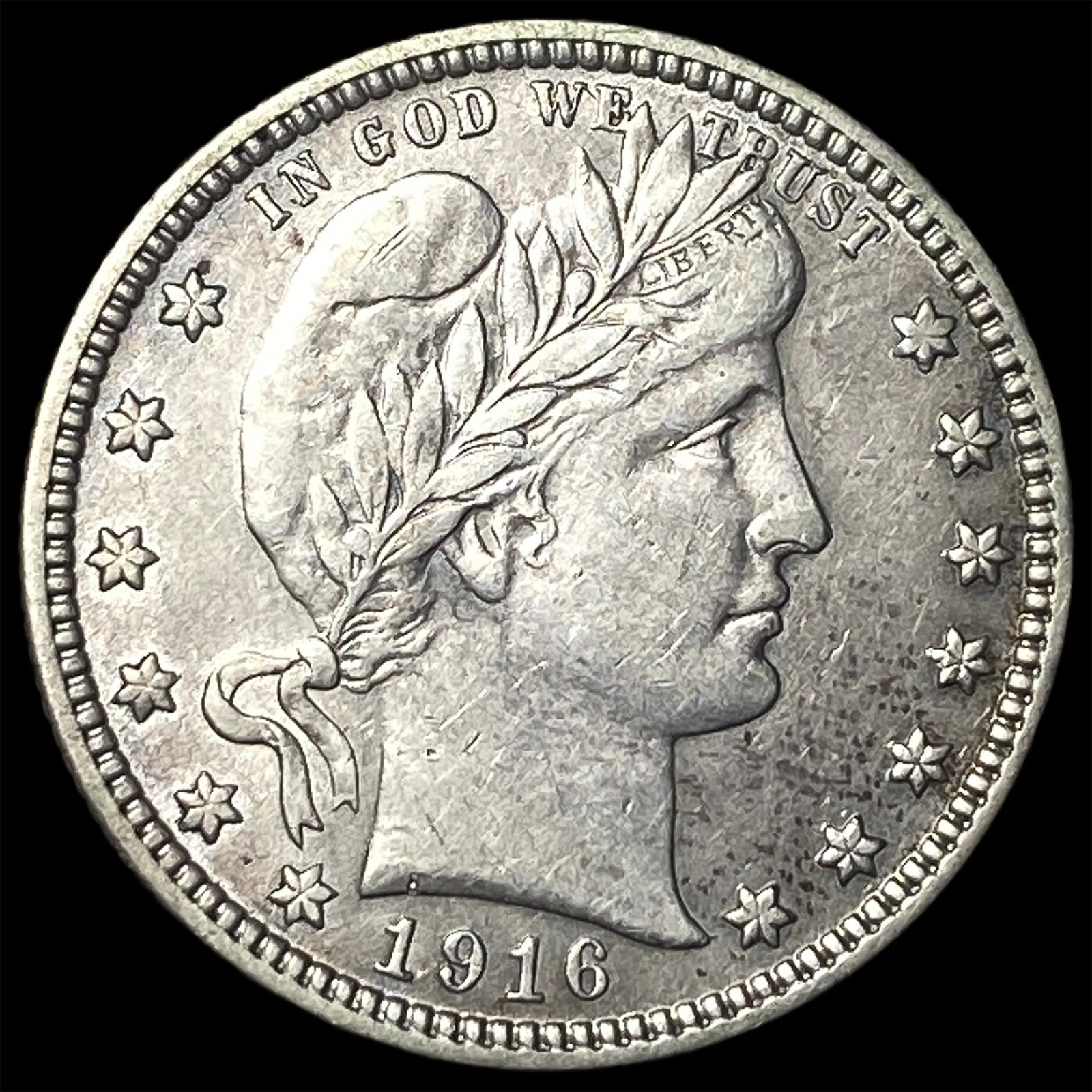 1916-D Silver Barber Quarter CLOSELY UNCIRCULATED (1 of 2)