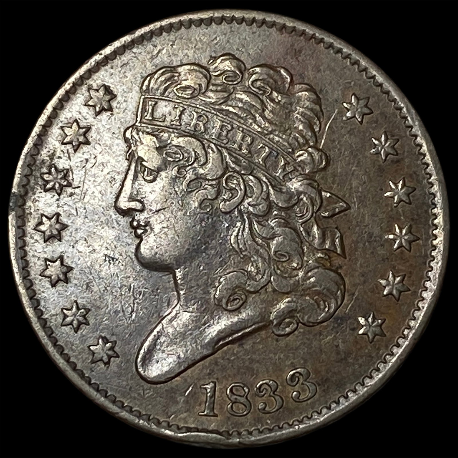 1833 Classic Head Half Cent CLOSELY UNCIRCULATED (1 of 2)