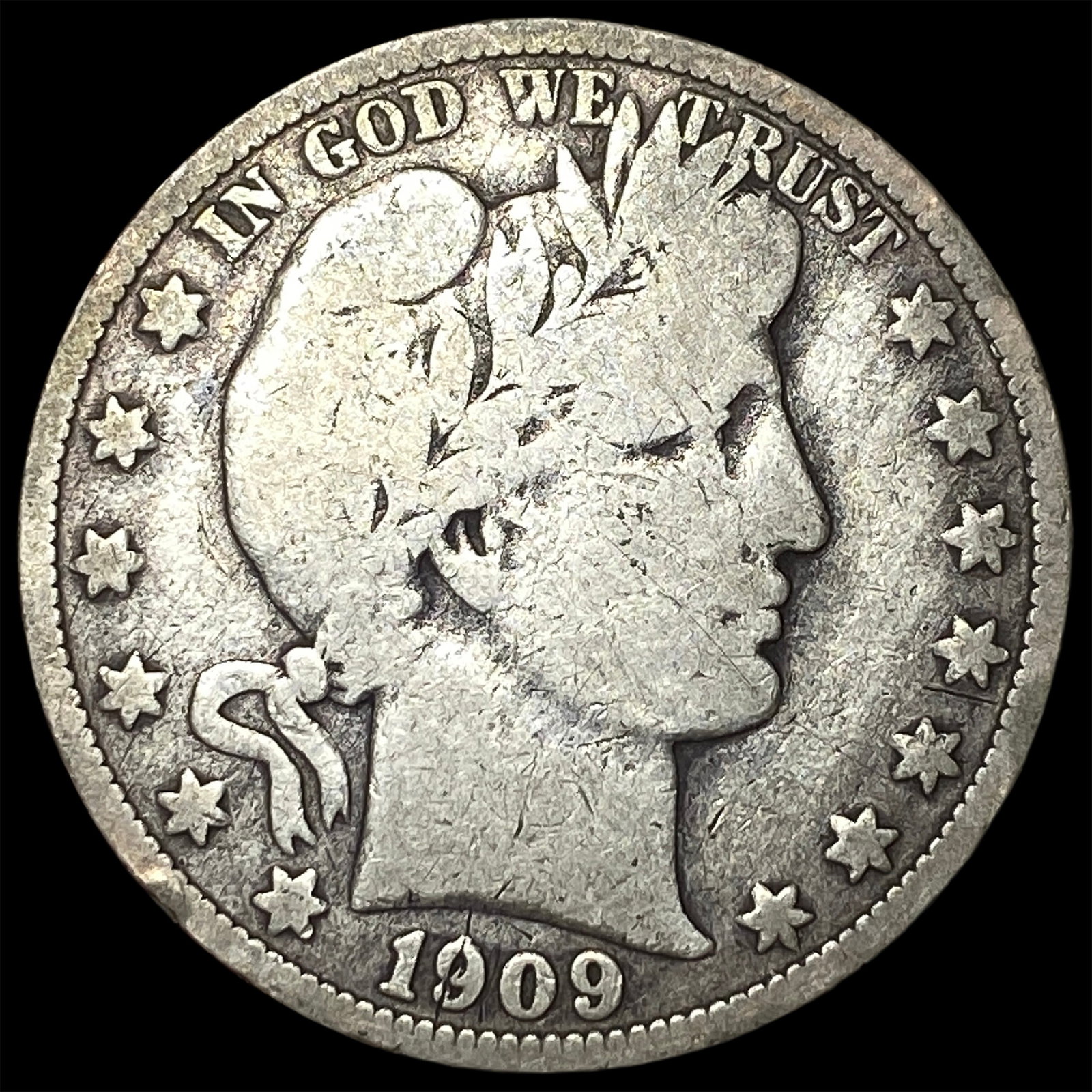 1909-O Silver Barber Half Dollar LIGHTLY CIRCULATED (1 of 2)
