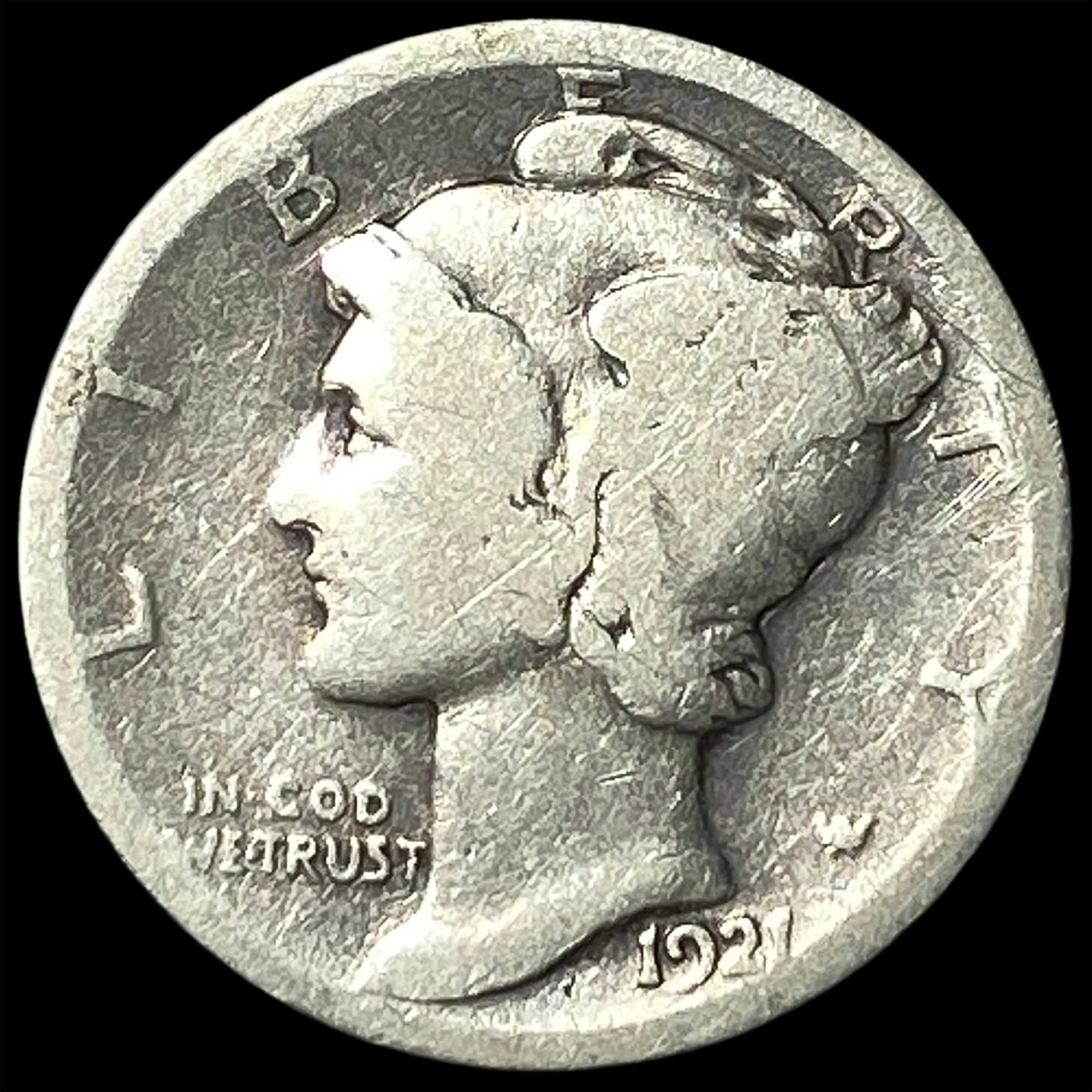 1921-S Mercury Dime NICELY CIRCULATED (1 of 2)