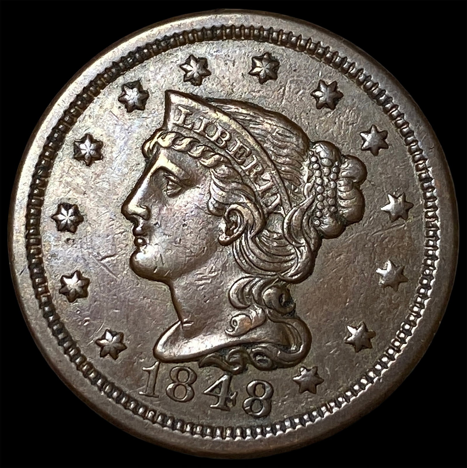 1848 Braided Hair Large Cent UNCIRCULATED: 1848 Braided Hair Large Cent UNCIRCULATED