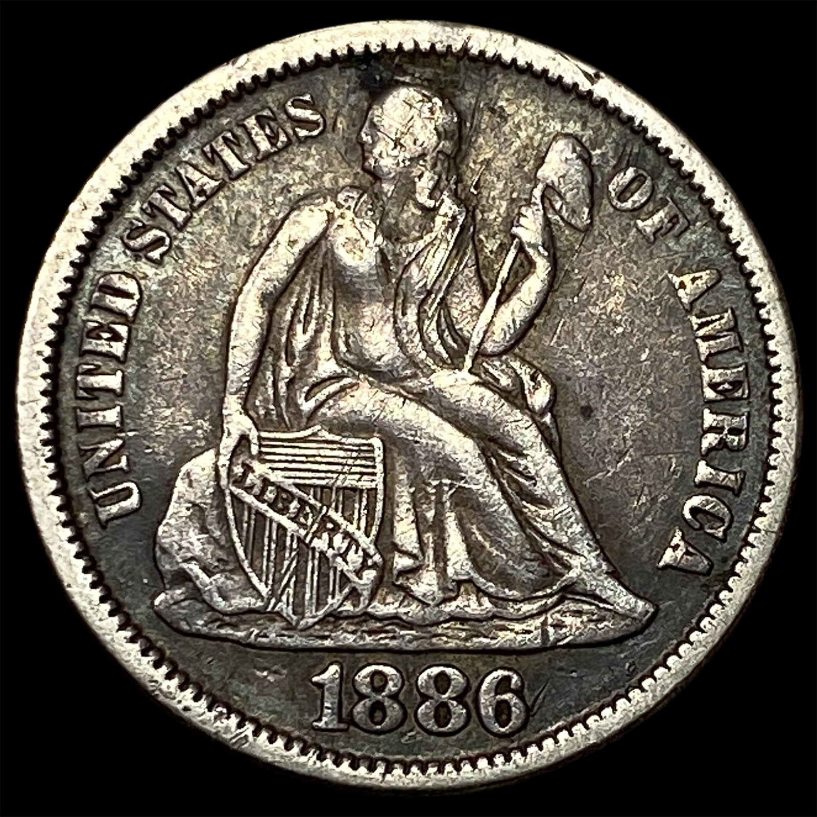 1886 Seated Liberty Dime CLOSELY UNCIRCULATED: 1886 Seated Liberty Dime CLOSELY UNCIRCULATED
