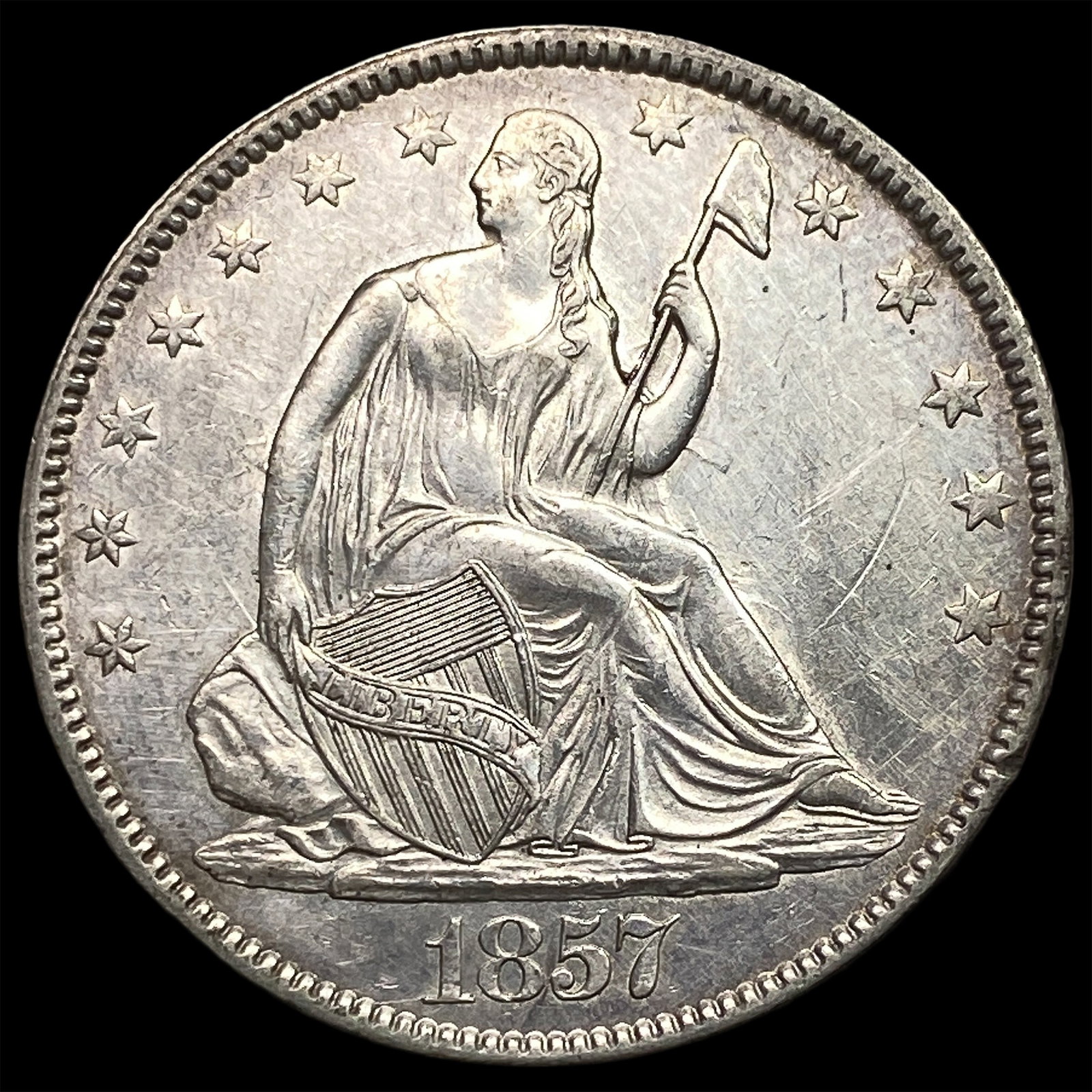 1857 Silver Half Dollar (Seated Liberty) UNCIRCULATED: 1857 Silver Half Dollar (Seated Liberty) UNCIRCULATED