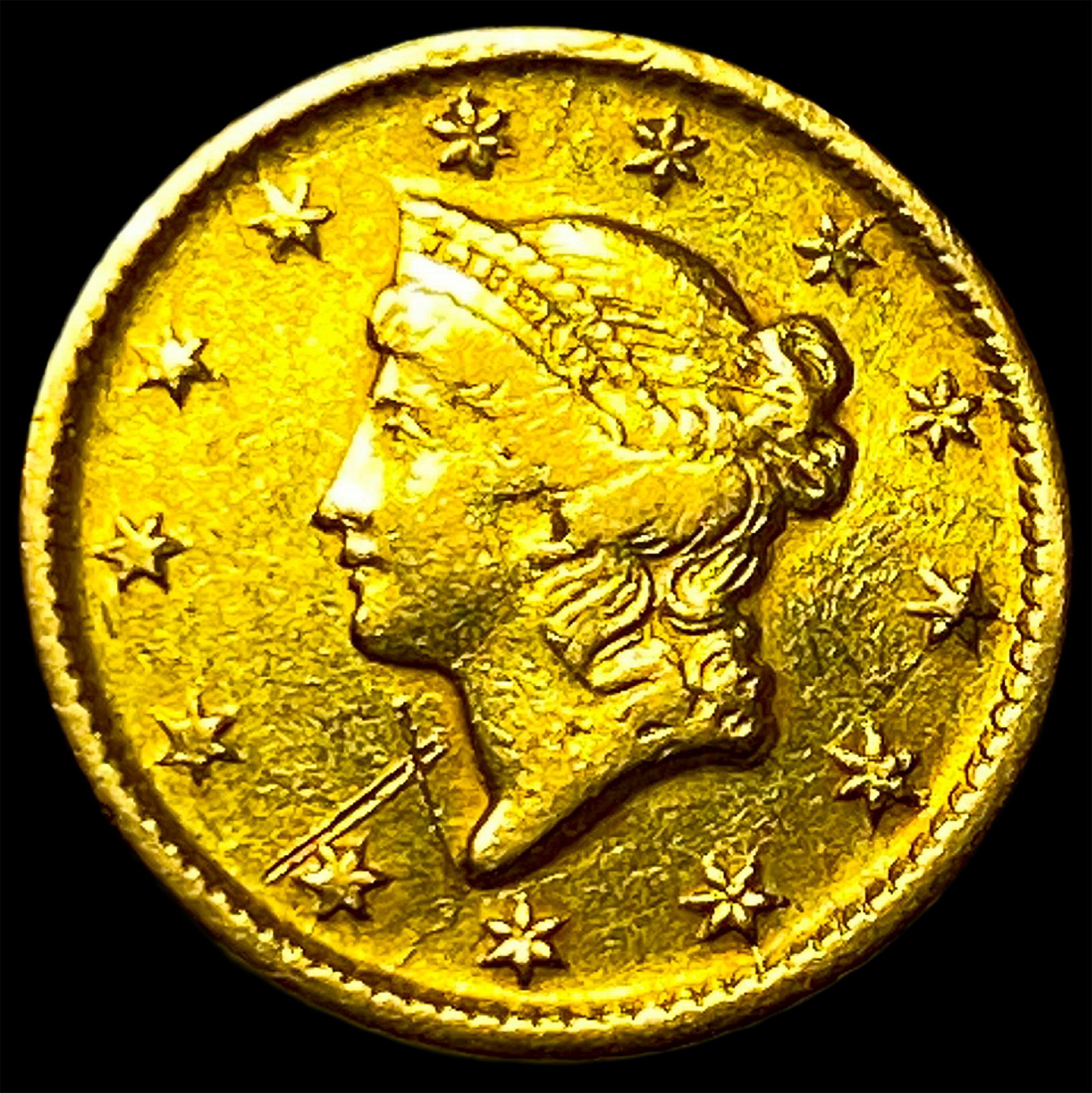 1849-O Gold $1 Liberty Head Type 1 CHOICE AU (1 of 2)