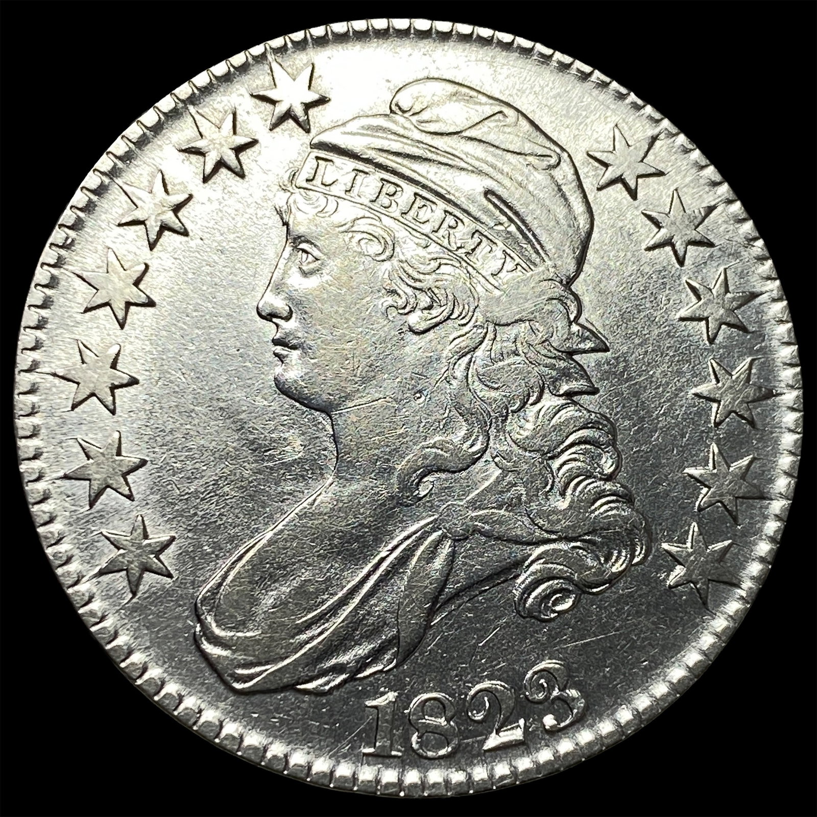 1823 Capped Bust Half Dollar NEARLY UNCIRCULATED: 1823 Capped Bust Half Dollar NEARLY UNCIRCULATED