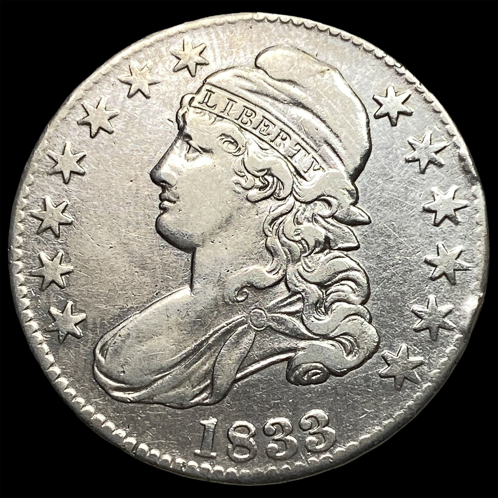 1833 Capped Bust Half Dollar NEARLY UNCIRCULATED: 1833 Capped Bust Half Dollar NEARLY UNCIRCULATED