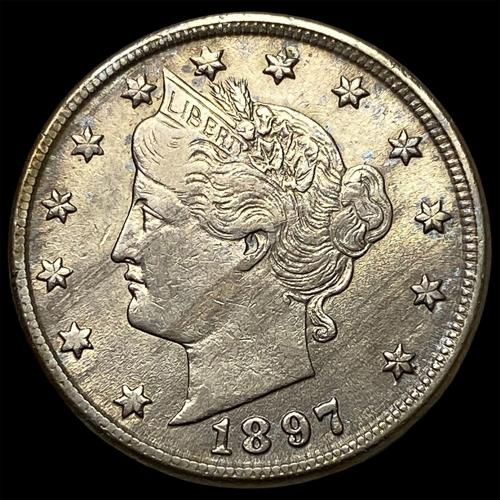 1897 Liberty Head Nickel NEARLY UNCIRCULATED: 1897 Liberty Head Nickel NEARLY UNCIRCULATED