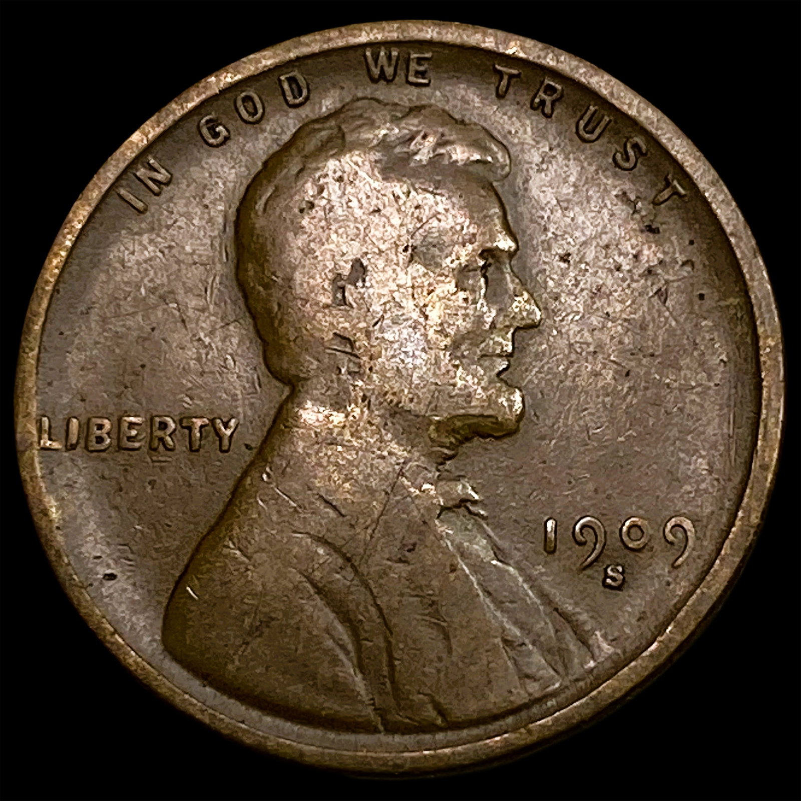 1909-S Lincoln Wheat Cent LIGHTLY CIRCULATED (1 of 2)