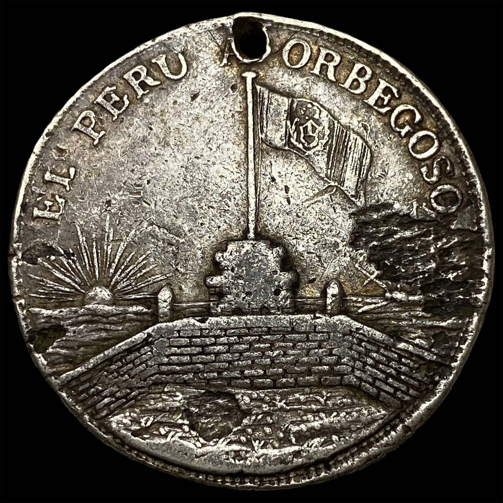 This is a Peru 1834 El Peru A Orbegoso Medal. HIGH GRADE (1 of 2)