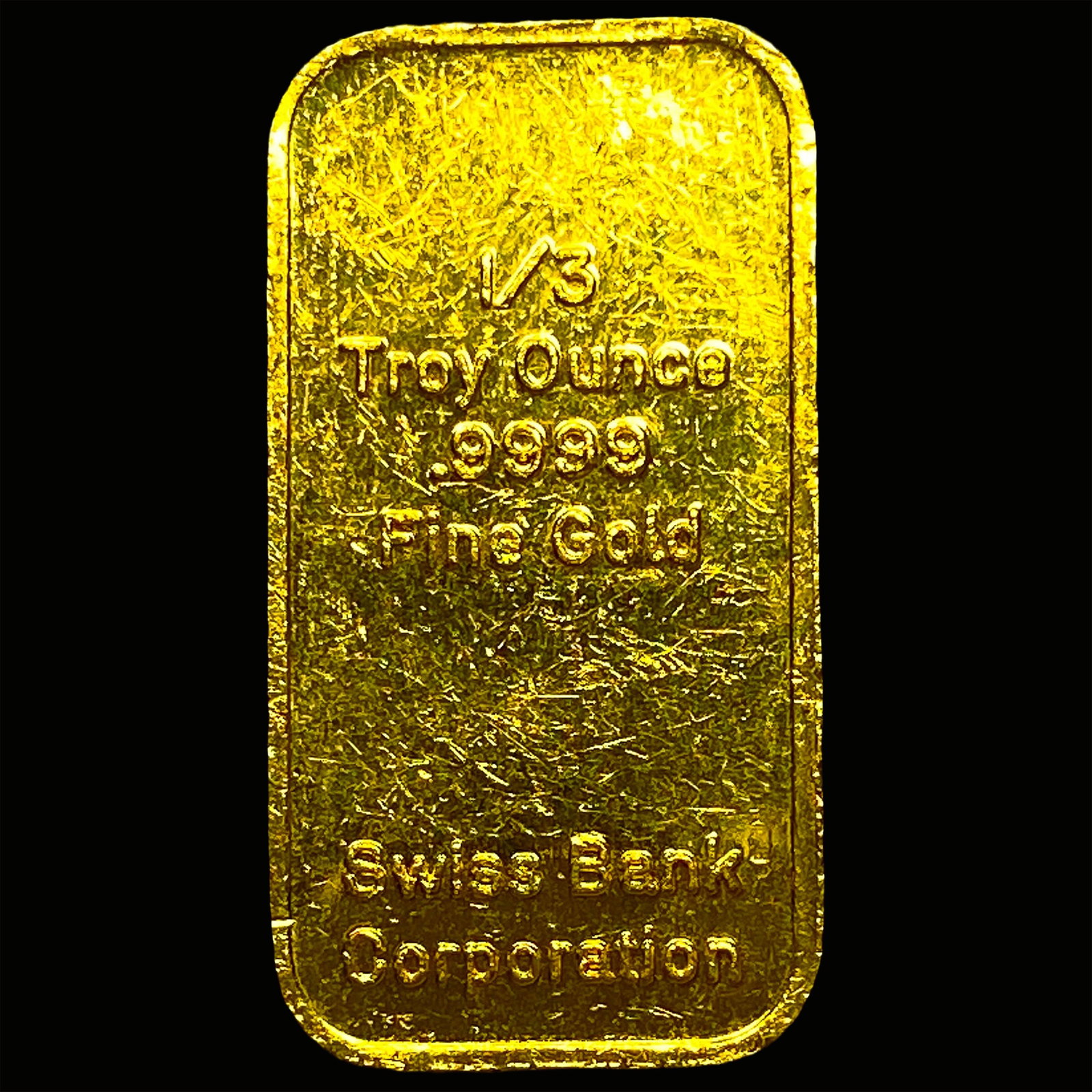 1/3 oz .9999 Fine Gold Swiss Bank Corporation Bar HIGH GRADE: 1/3 oz .9999 Fine Gold Swiss Bank Corporation Bar HIGH GRADE