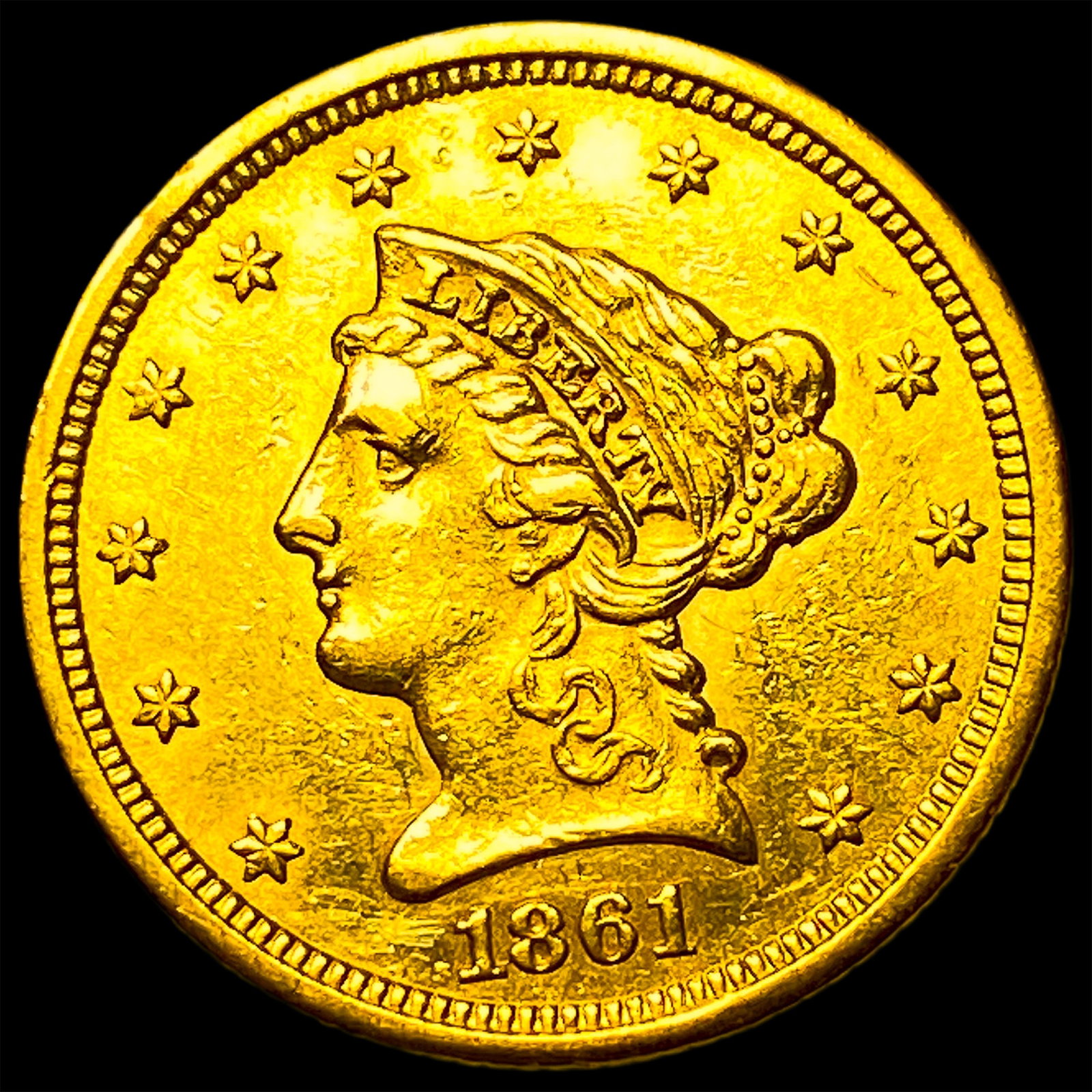 1861 Gold $2.50 Liberty Head Quarter Eagle UNCIRCULATED (1 of 2)