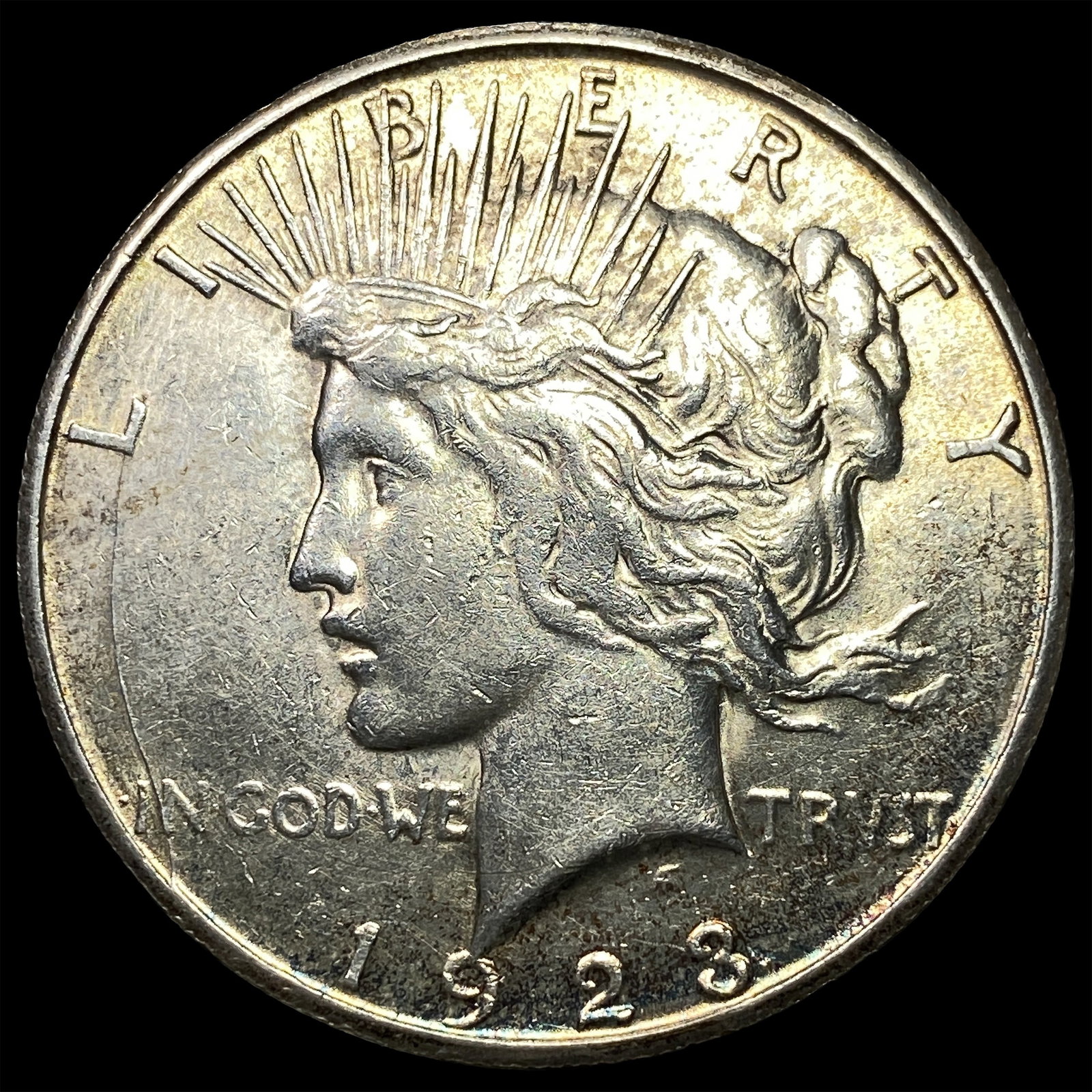 1923-S Silver Peace Dollar CHOICE AU: 1923-S Silver Peace Dollar CHOICE AU