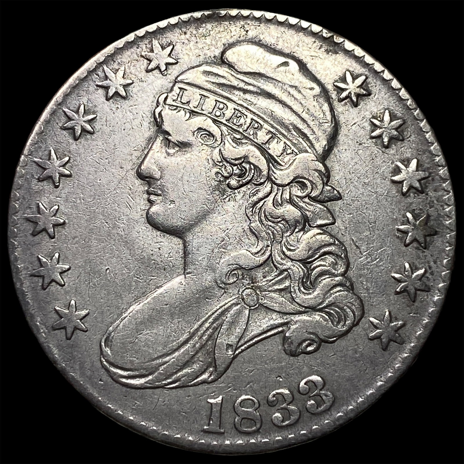 1833 Capped Bust Half Dollar LIGHTLY CIRCULATED (1 of 2)