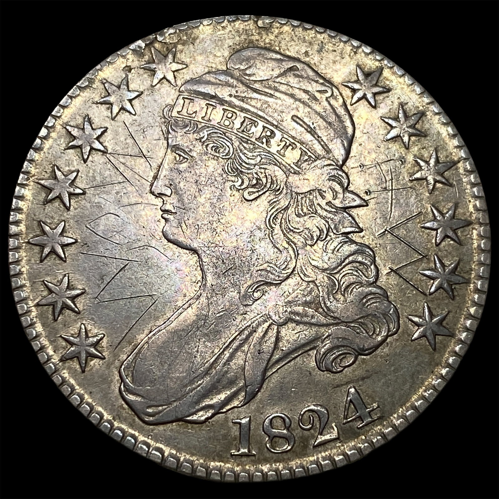 1824 Capped Bust Half Dollar HIGH GRADE (1 of 2)