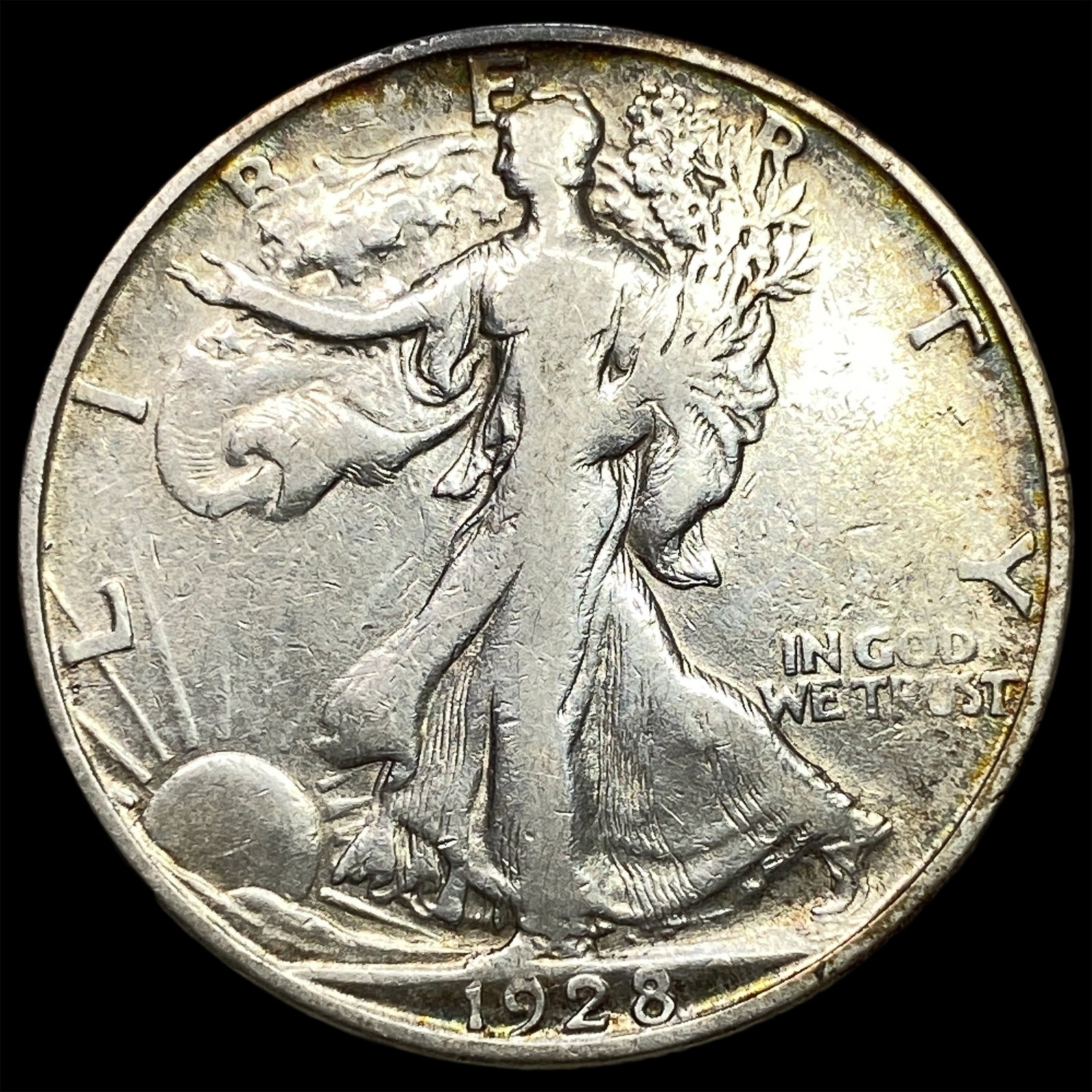 1928-S Silver Walking Liberty Half Dollar NEARLY UNCIRCULATED: 1928-S Silver Walking Liberty Half Dollar NEARLY UNCIRCULATED