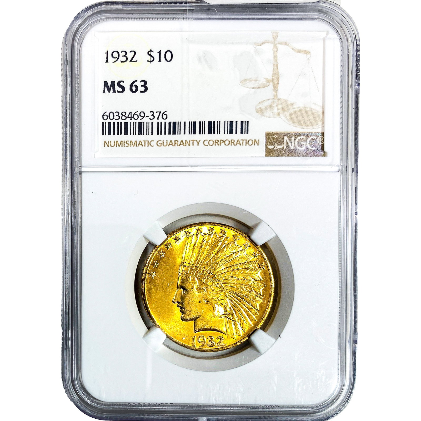 1932 $10 Gold Eagle NGC MS63: 1932 $10 Gold Eagle NGC MS63
