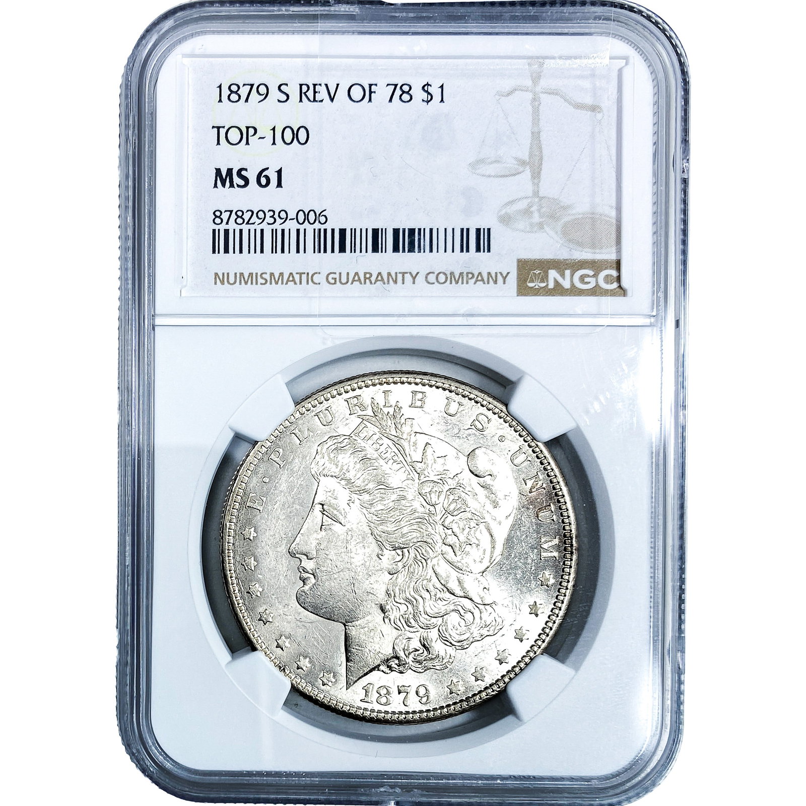 1879-S Morgan Silver Dollar NGC MS61: 1879-S Morgan Silver Dollar NGC MS61