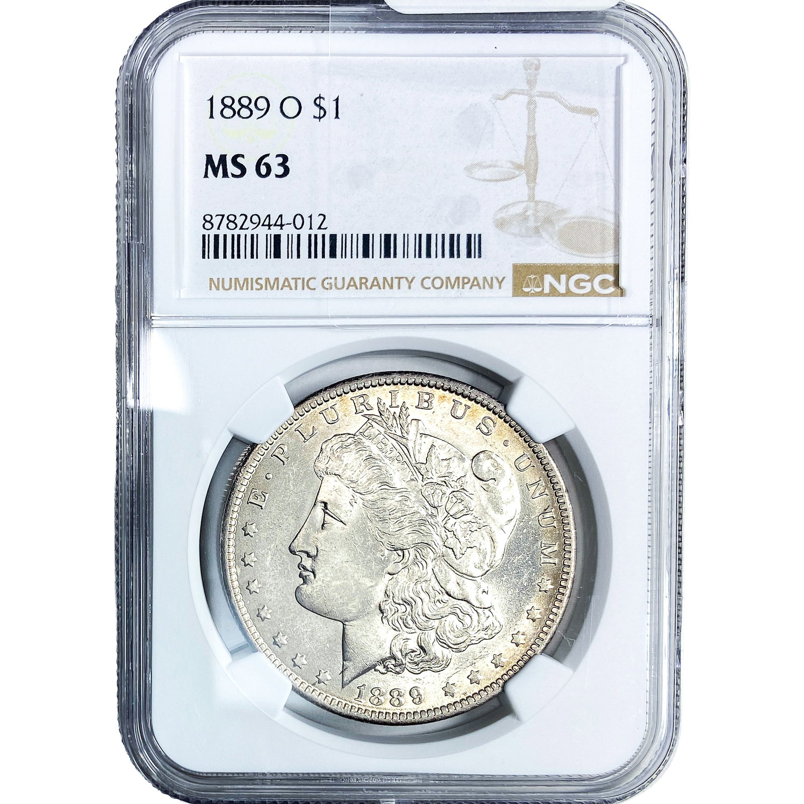 1889-O Morgan Silver Dollar NGC MS63: 1889-O Morgan Silver Dollar NGC MS63